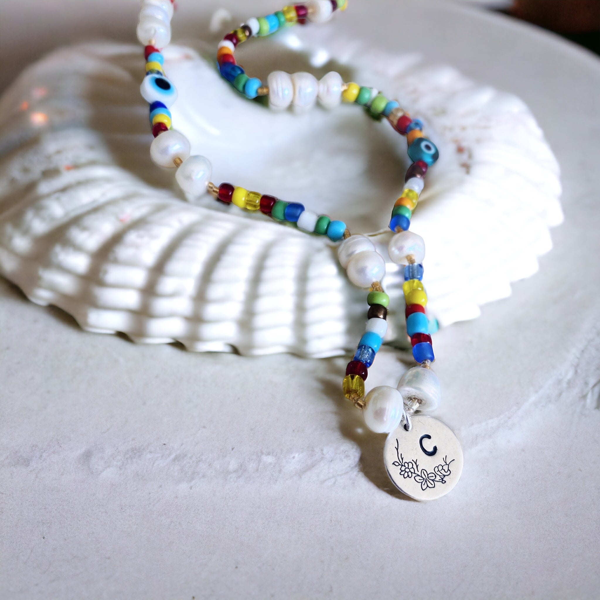 Collar Miami + Medalla Flor inicial