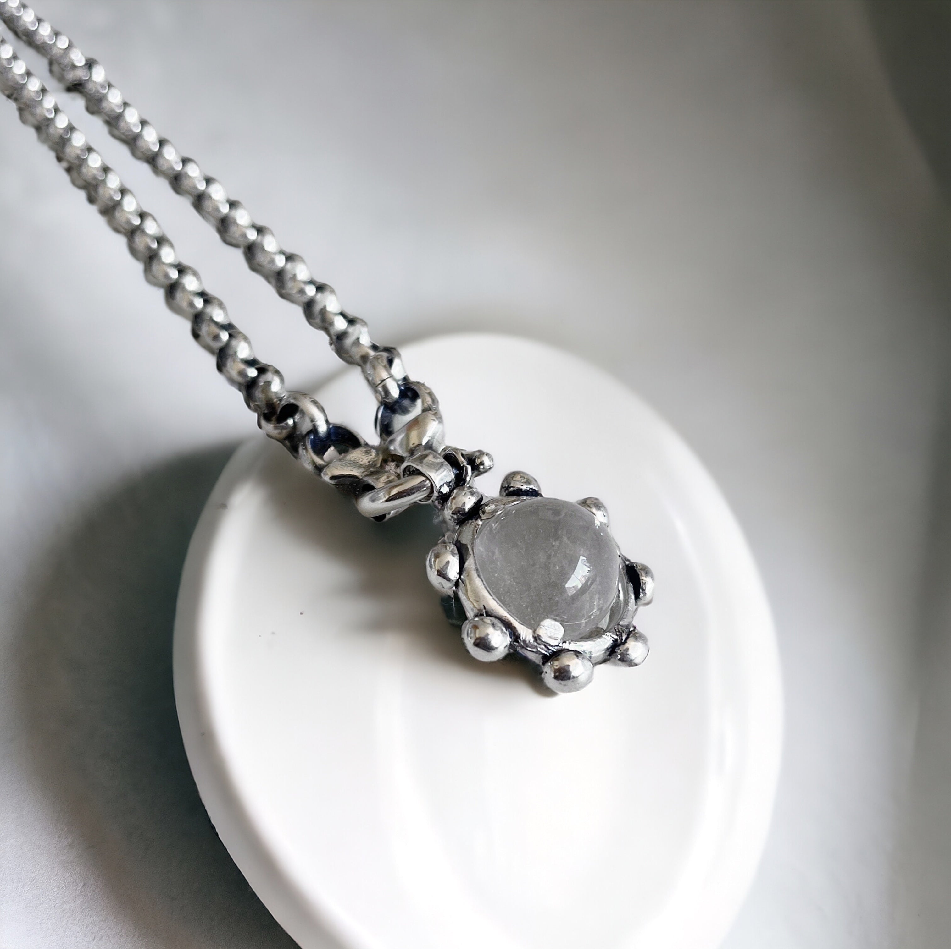 Colgante Halo Bowl + Cuarzo Transparente