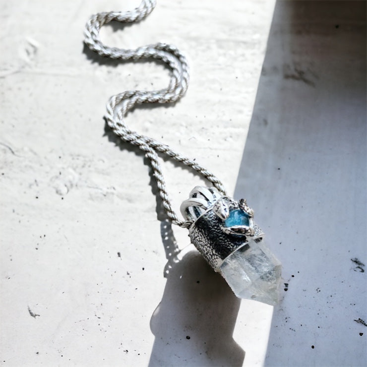 Colgante Mini Cuarzo Serpiquartz y Fluorita