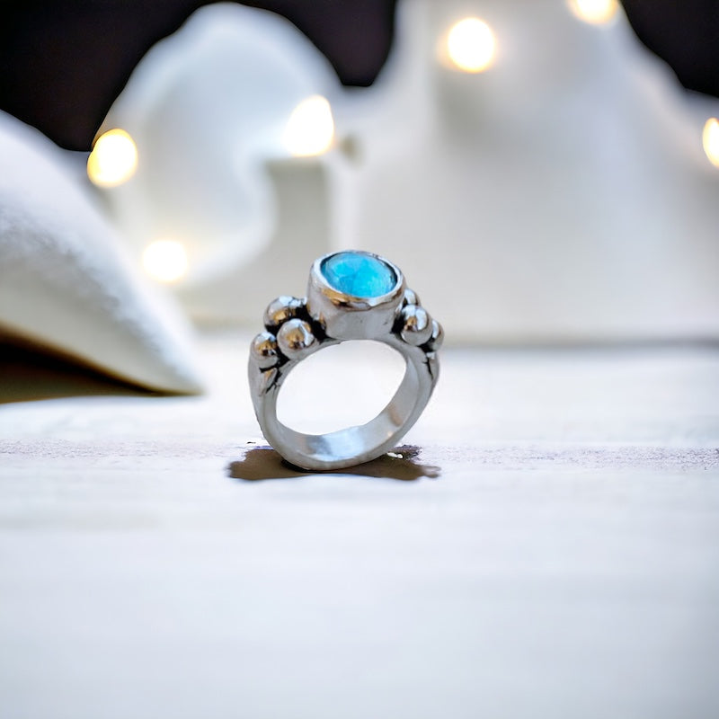 Anillo Elisa Simple - Topacio Celeste