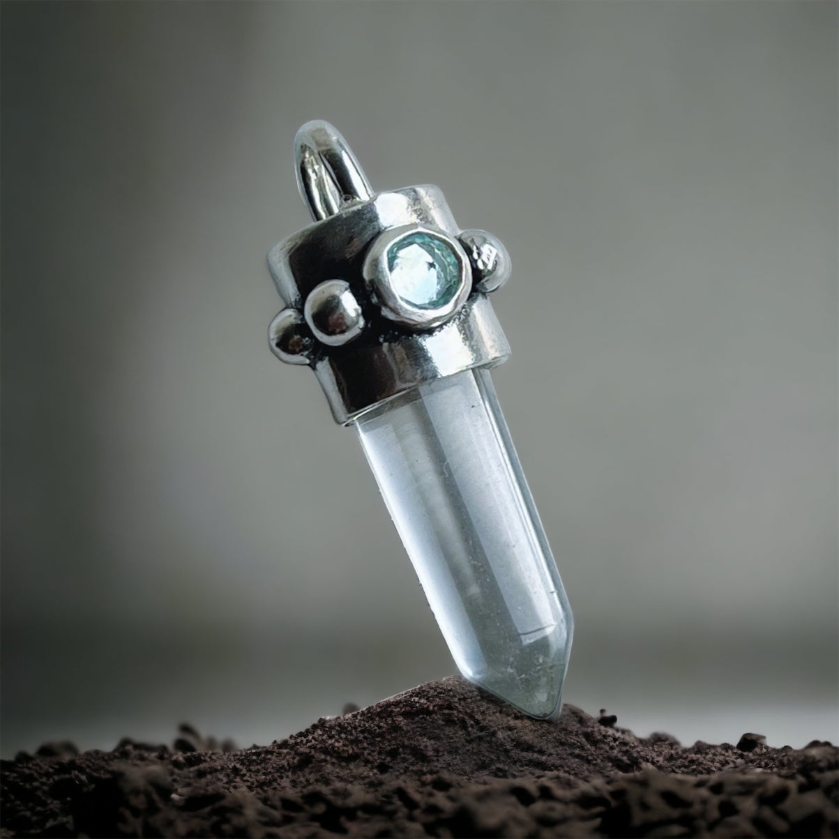 Colgante Punta Cuarzo / Varias Piedras