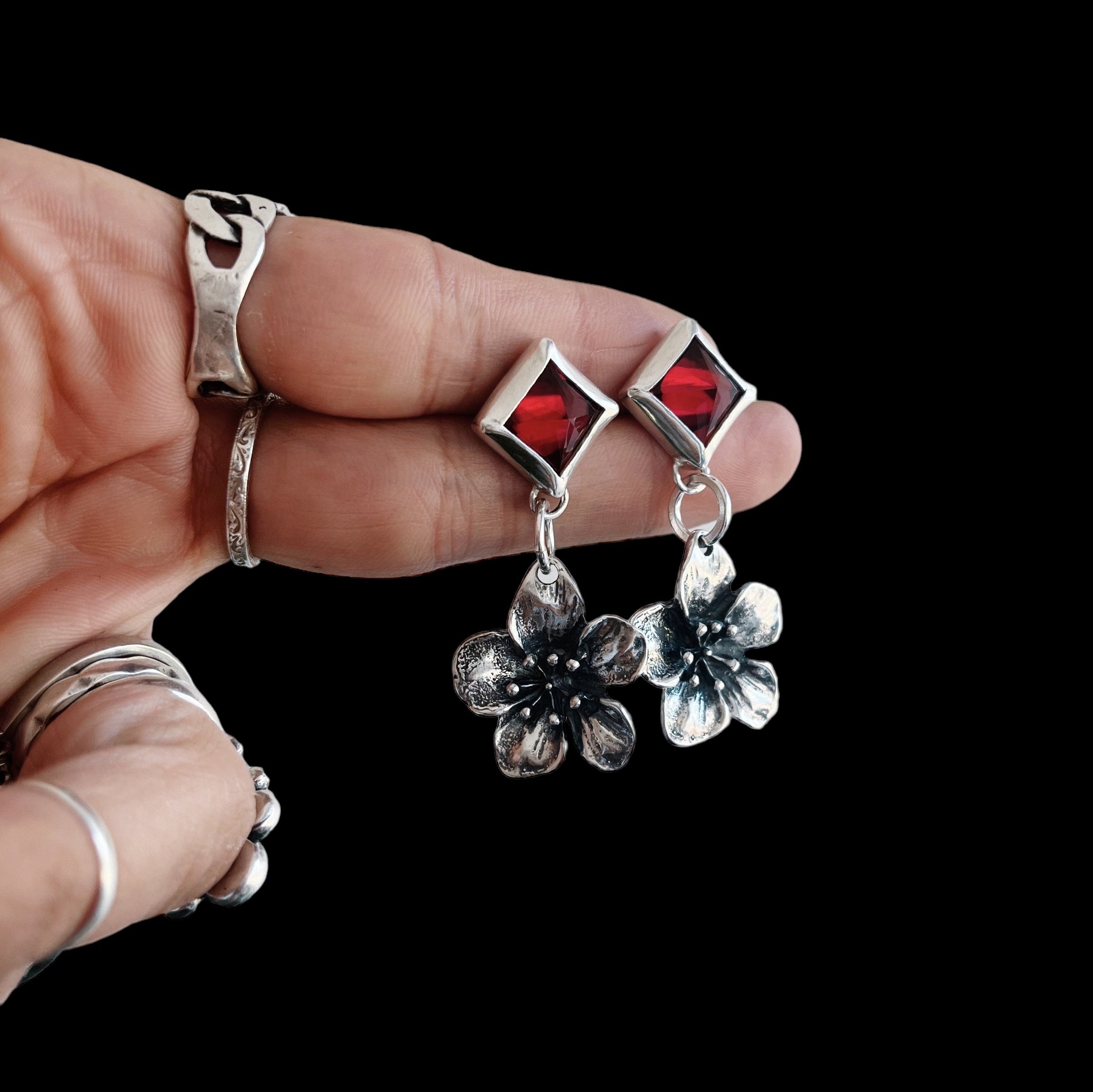 Aros Malva - distintas piedras