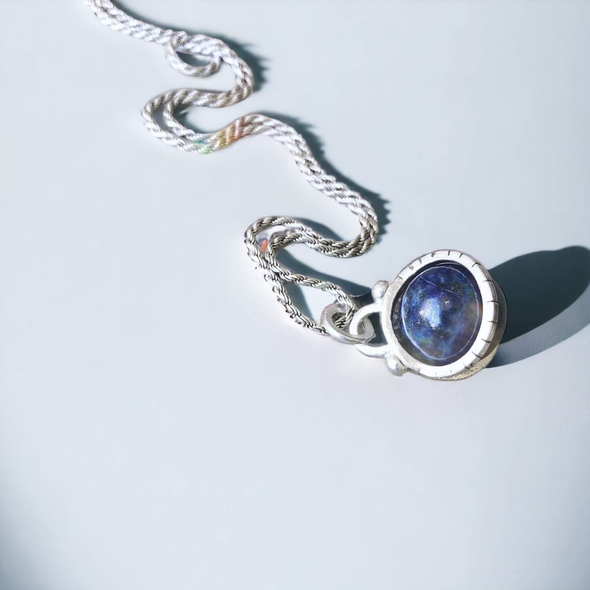Colgante Halo Clasico Antiestress Lápiz Lazuli "XS"