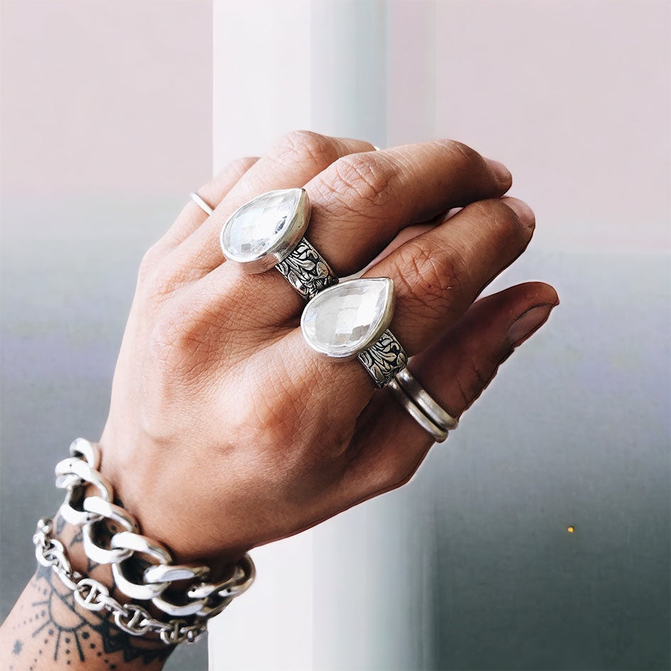 Anillo Flamenco Gota Cristal