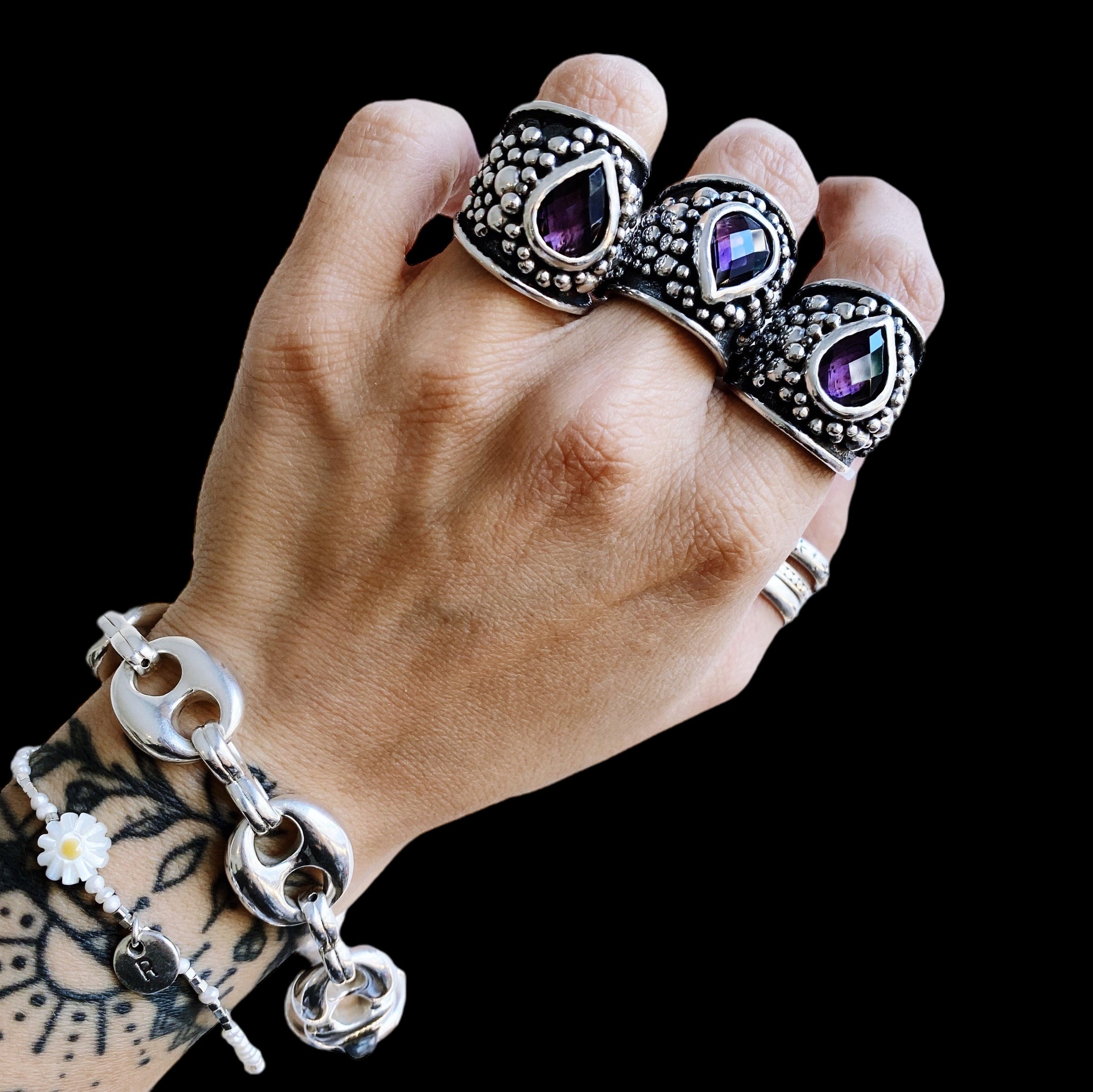 Anillo Gigante Empelotado Lila - PREVENTA