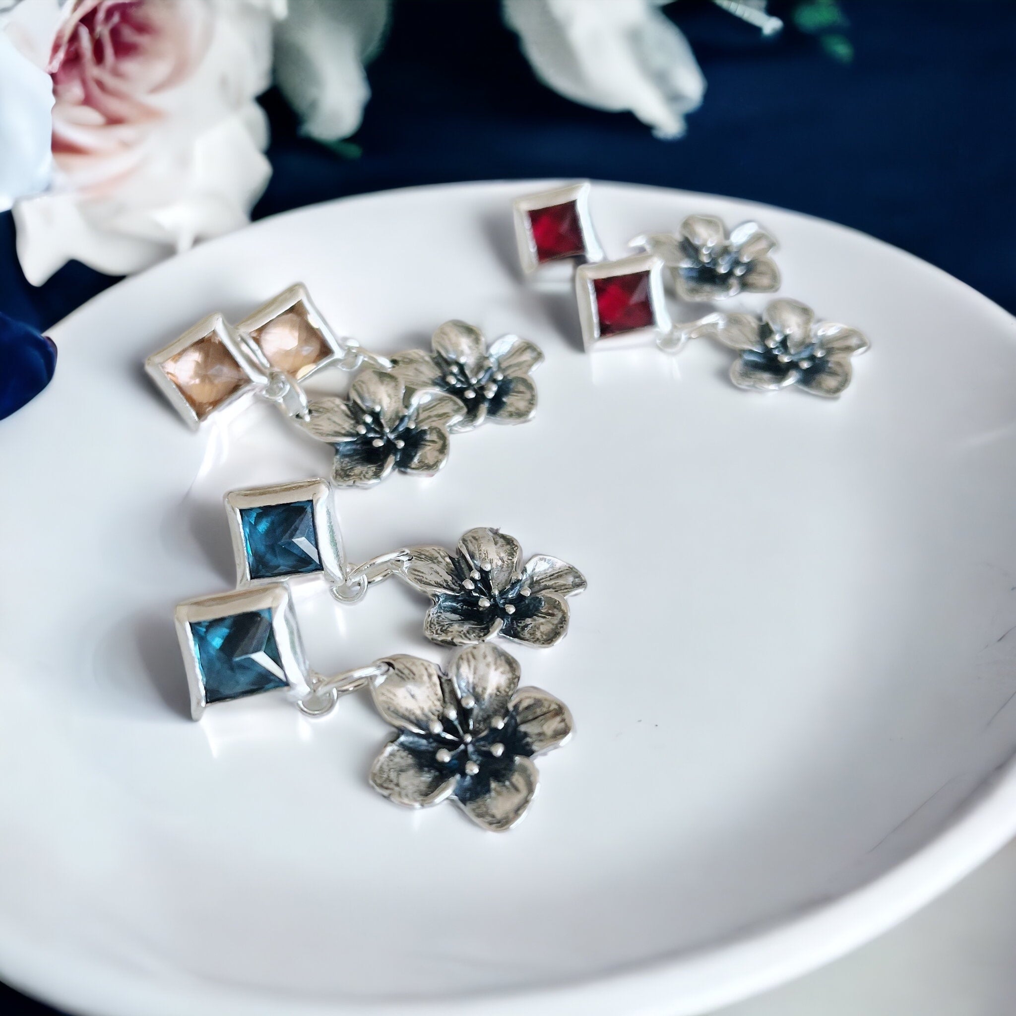 Aros Malva - distintas piedras