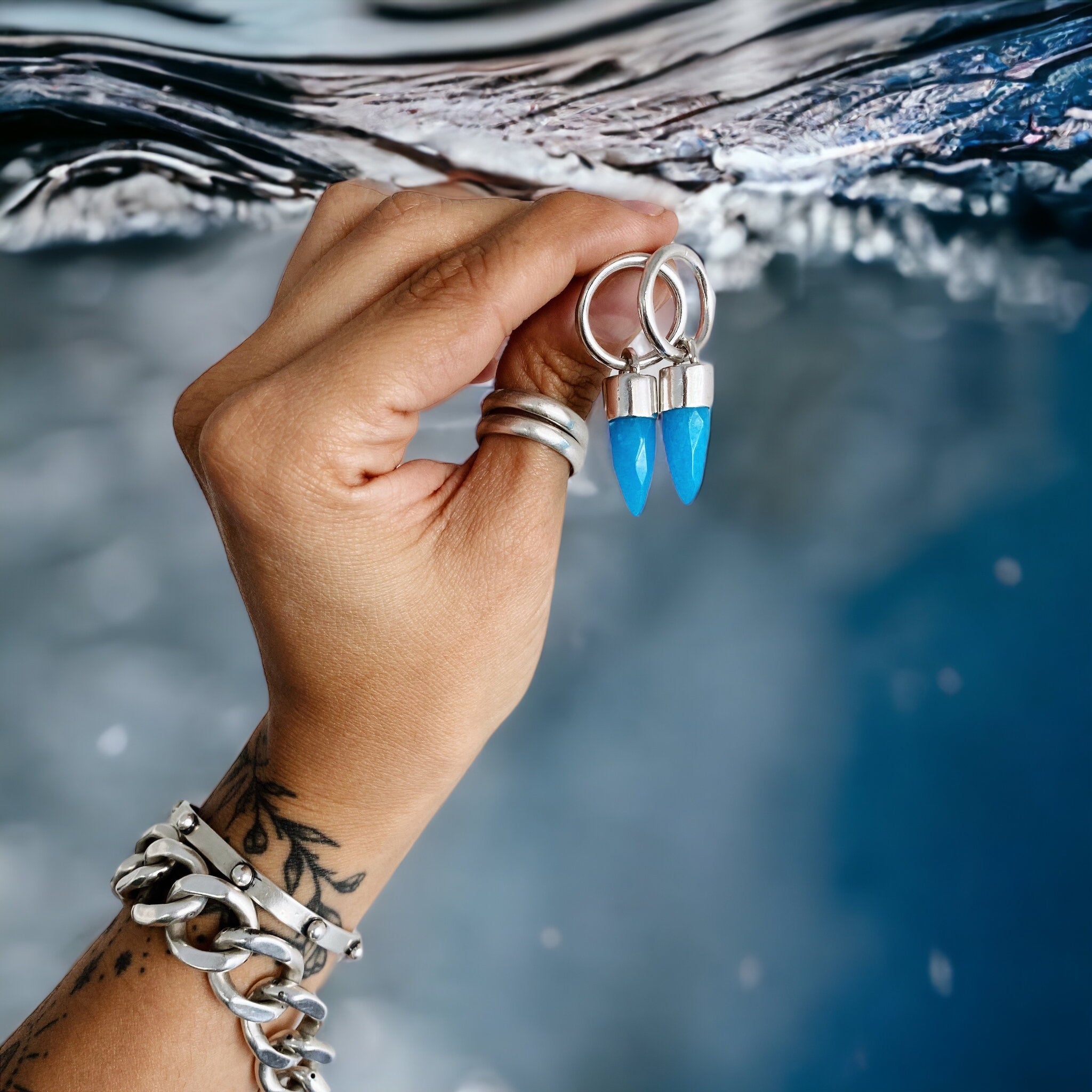 Aros Loop Bala Agata Turquesa