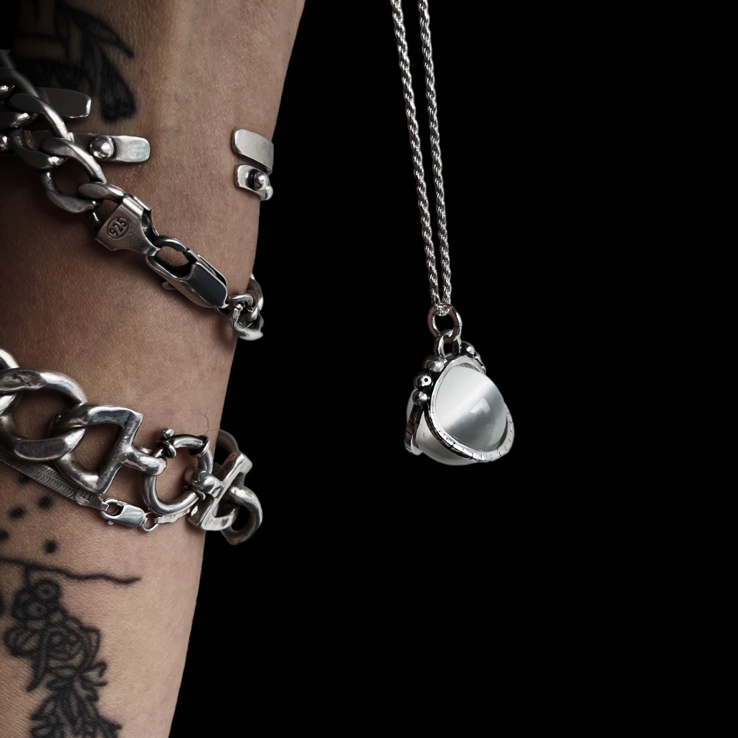 Colgante Halo M Clasico Antiestress Ojo de Tigre blanco