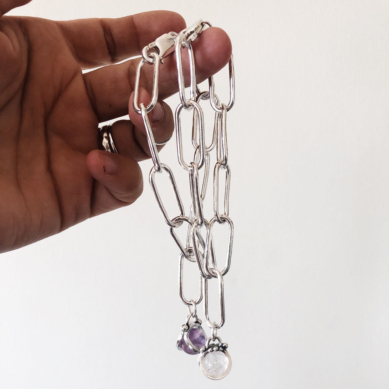 Pulsera Chain on me + Halo (piedra a elección)