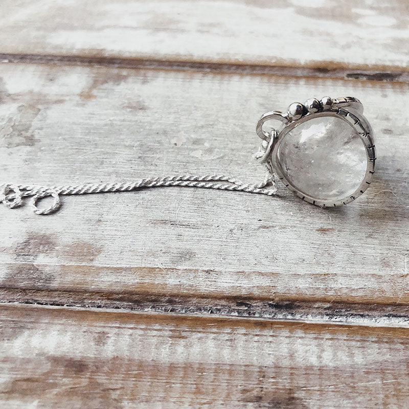 Colgante Halo Clasico Antiestress Cuarzo Transparente "M"