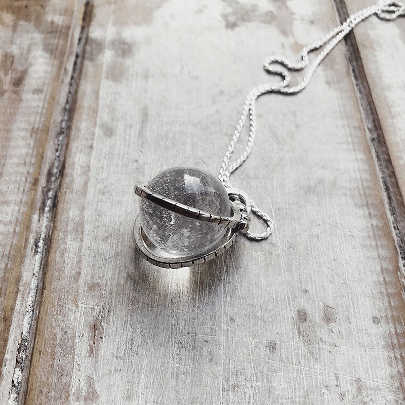 Colgante Halo Clasico Antiestress Cuarzo Transparente "M"