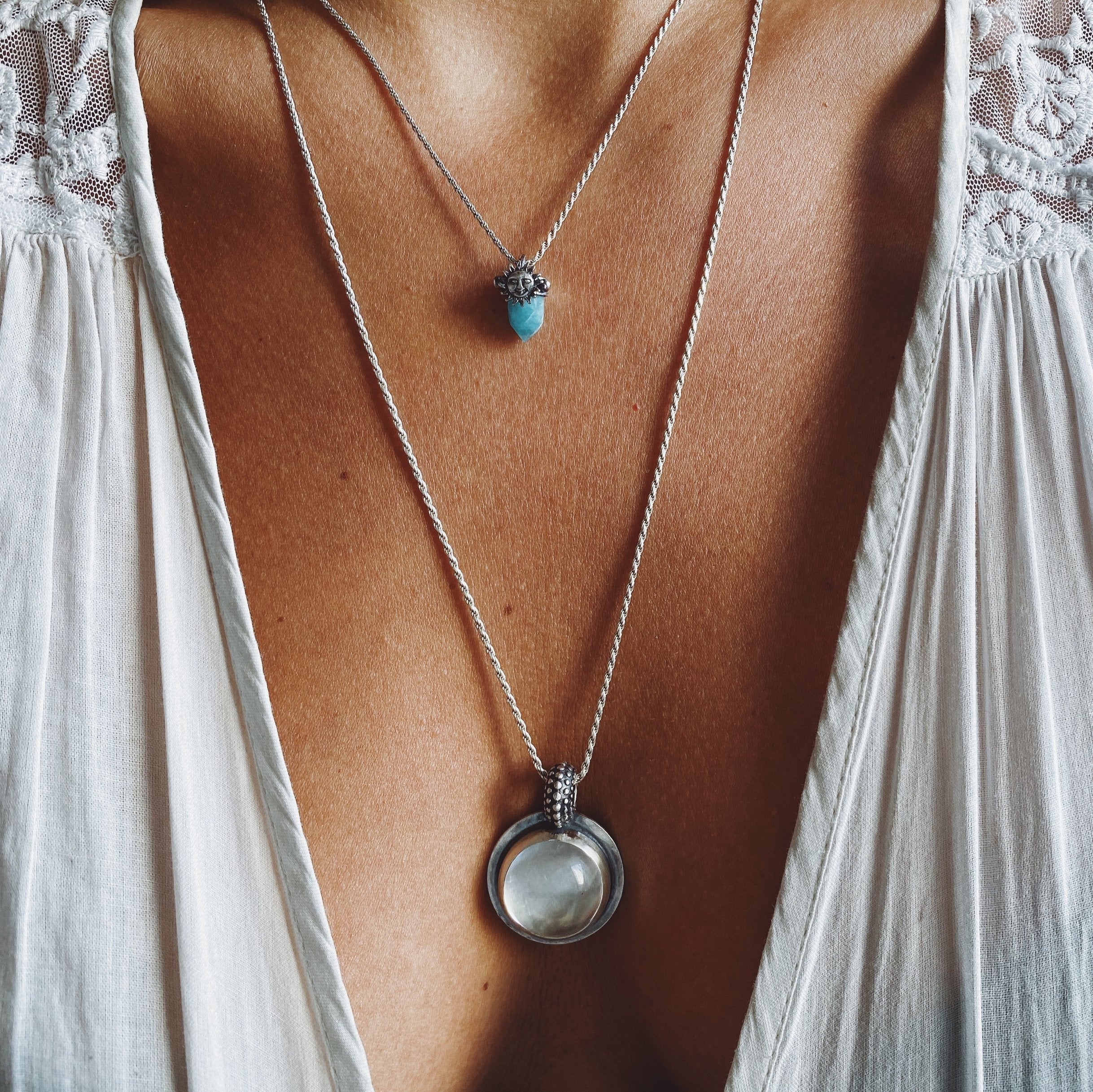 Colgante Mini Punta Solei + Eleccion de Piedra