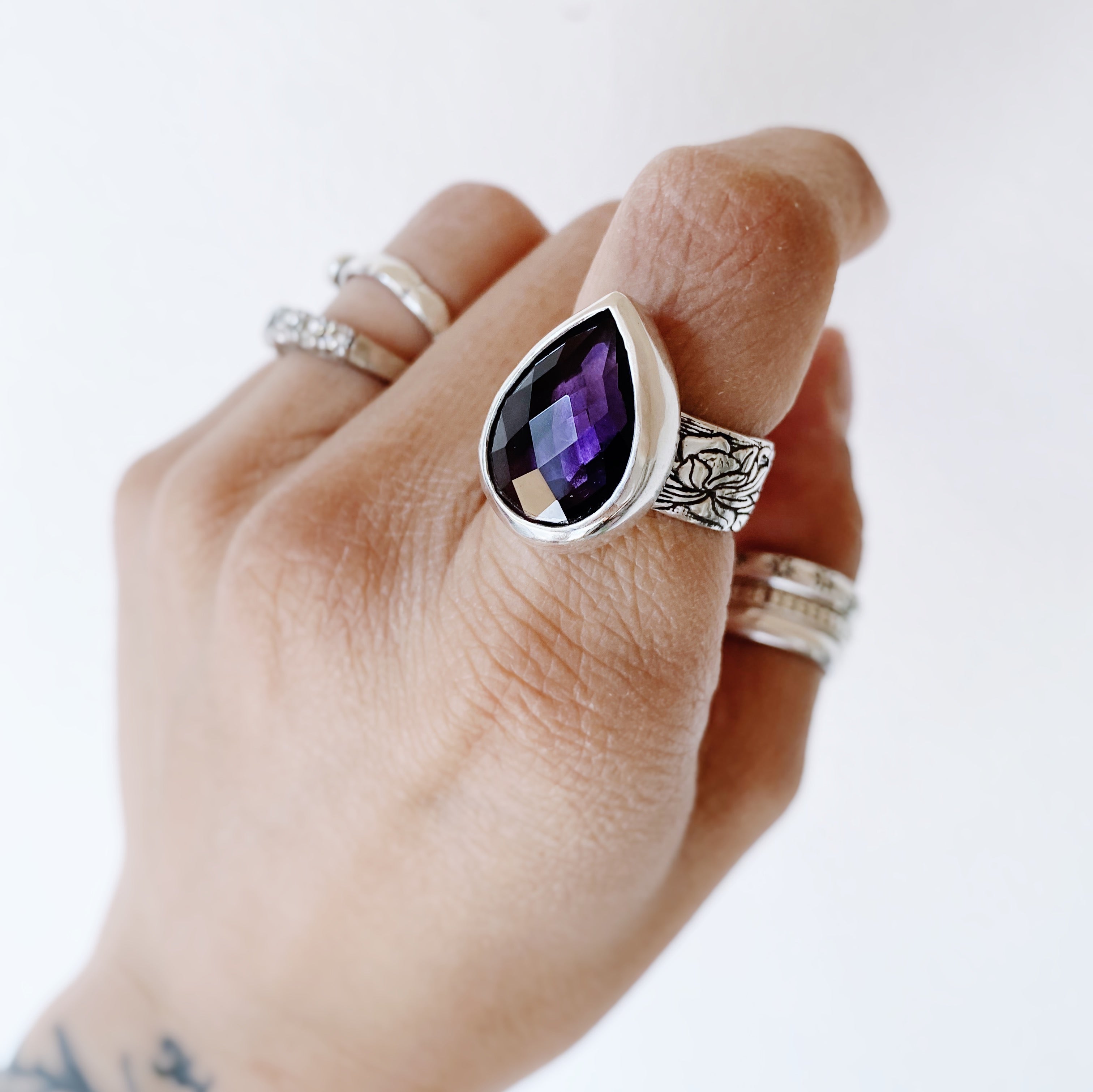 Anillo Flamenco Gota / Piedra a eleccion