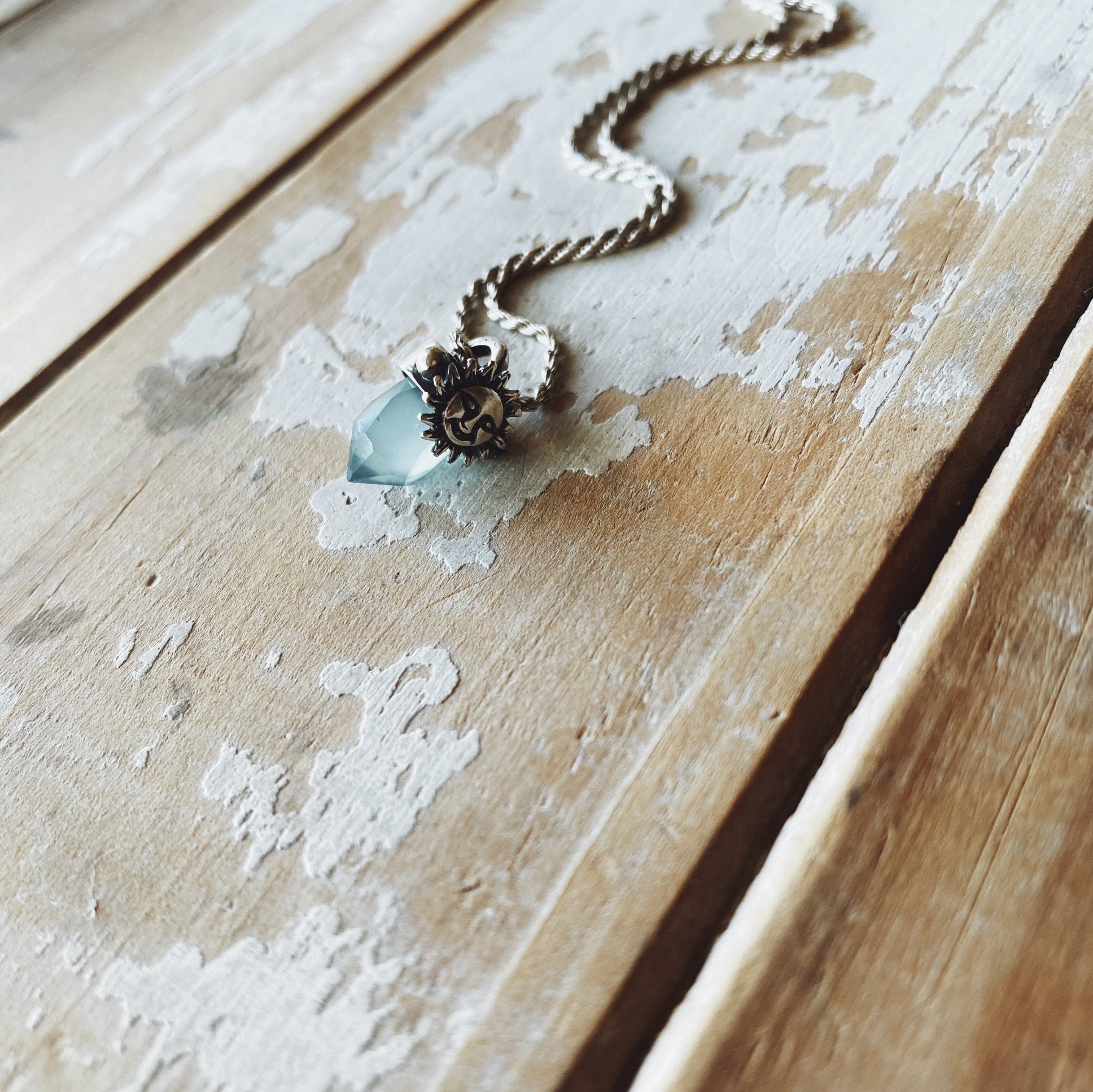 Colgante Mini Punta Solei + Eleccion de Piedra