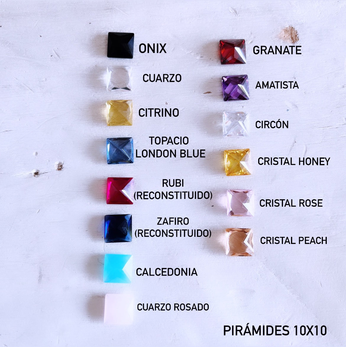 Colgante Prisma Chennai + Piedra a Eleccion