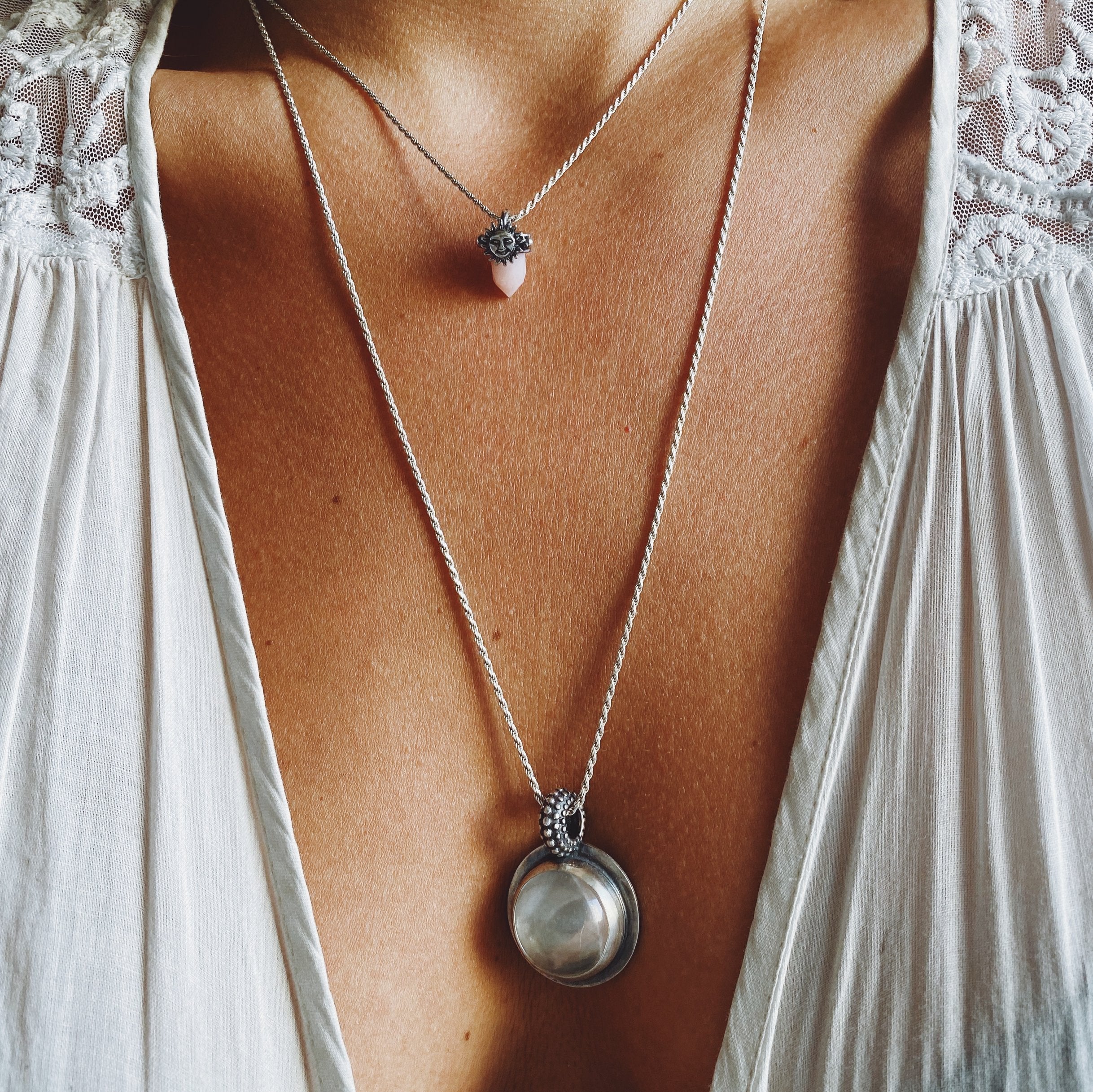 Colgante Mini Punta Solei + Eleccion de Piedra