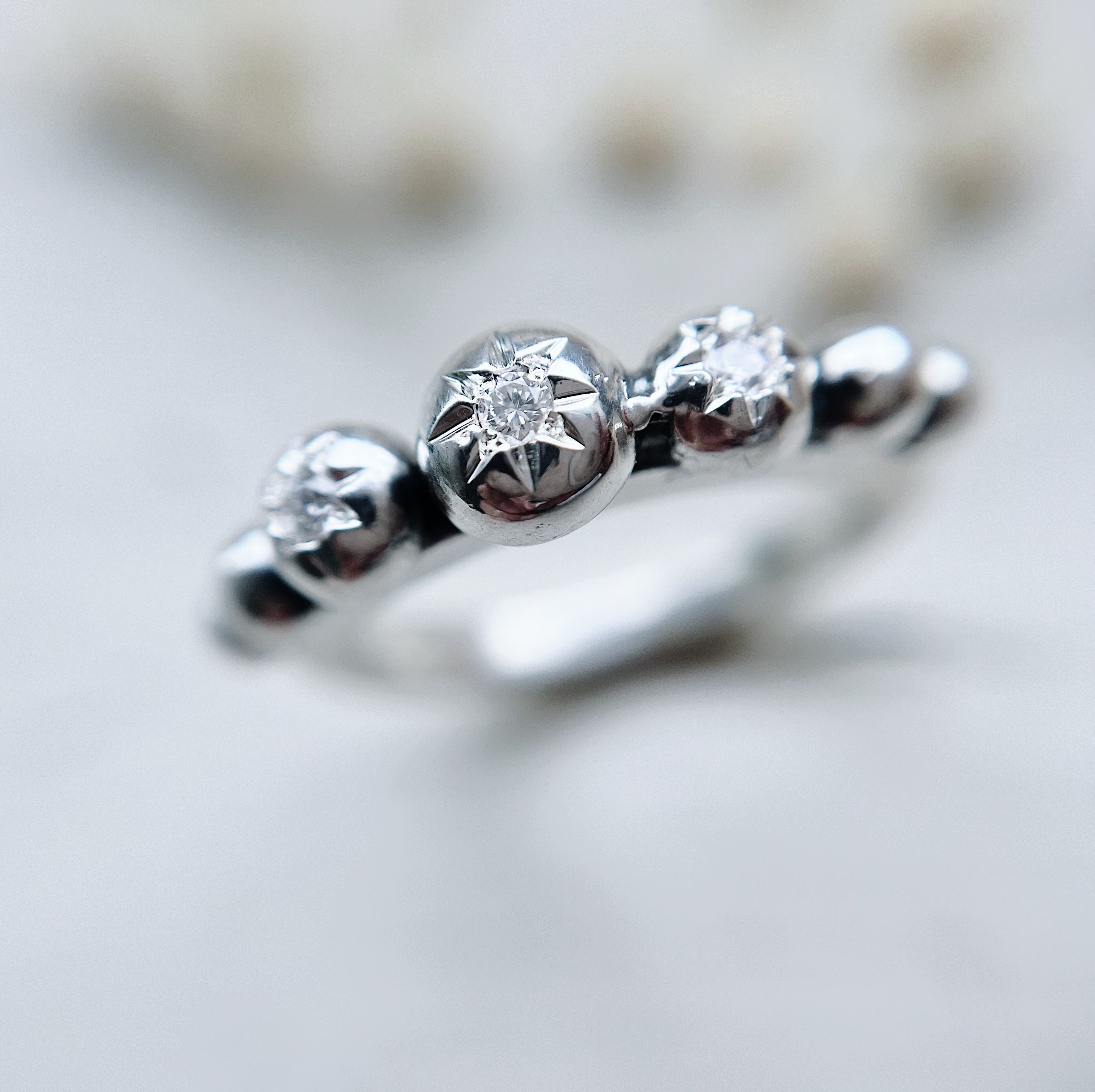 Anillo Flo BIG Silver Diamantes