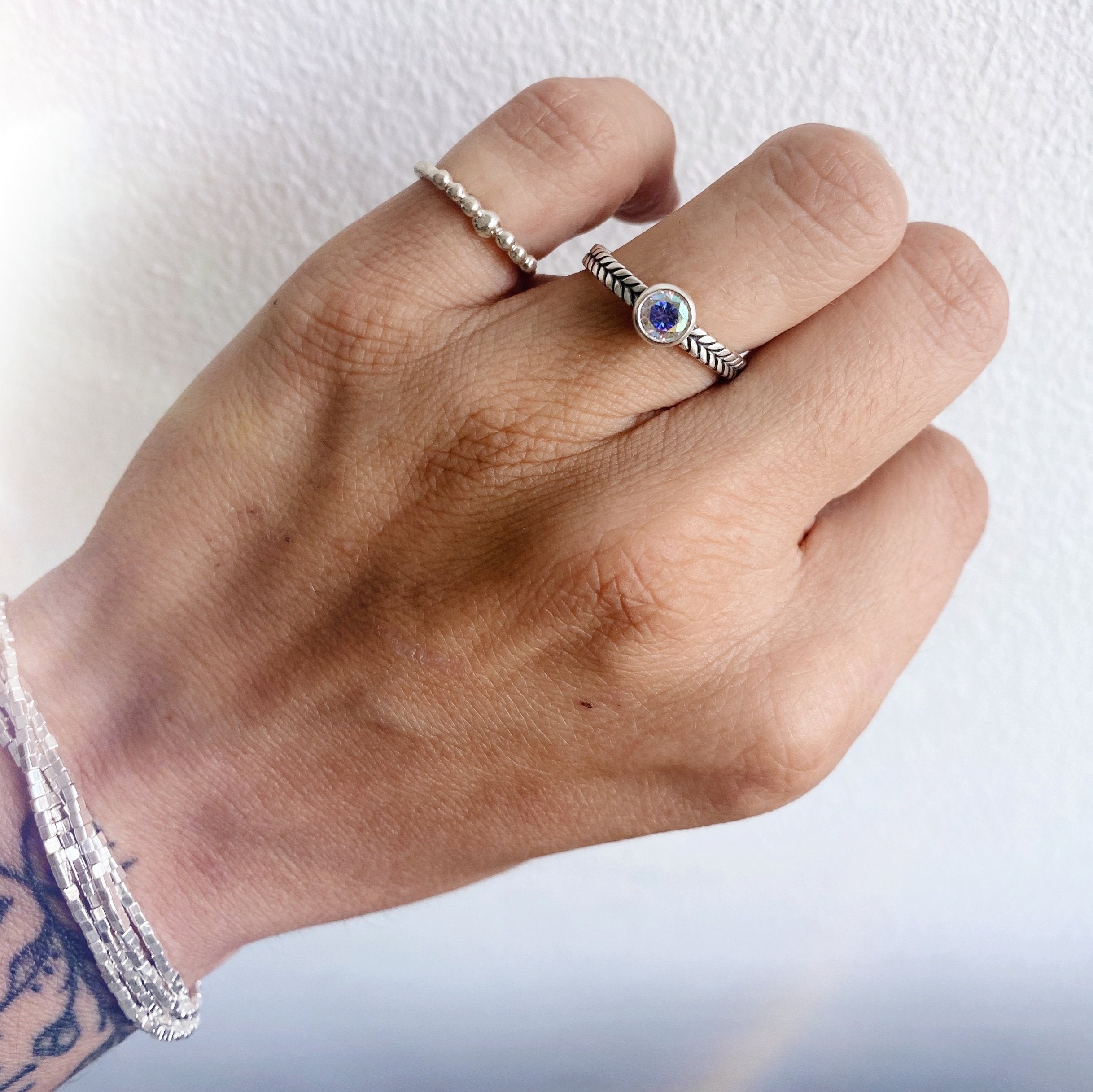 Anillo Espiga + Piedra a elección - PREVENTA