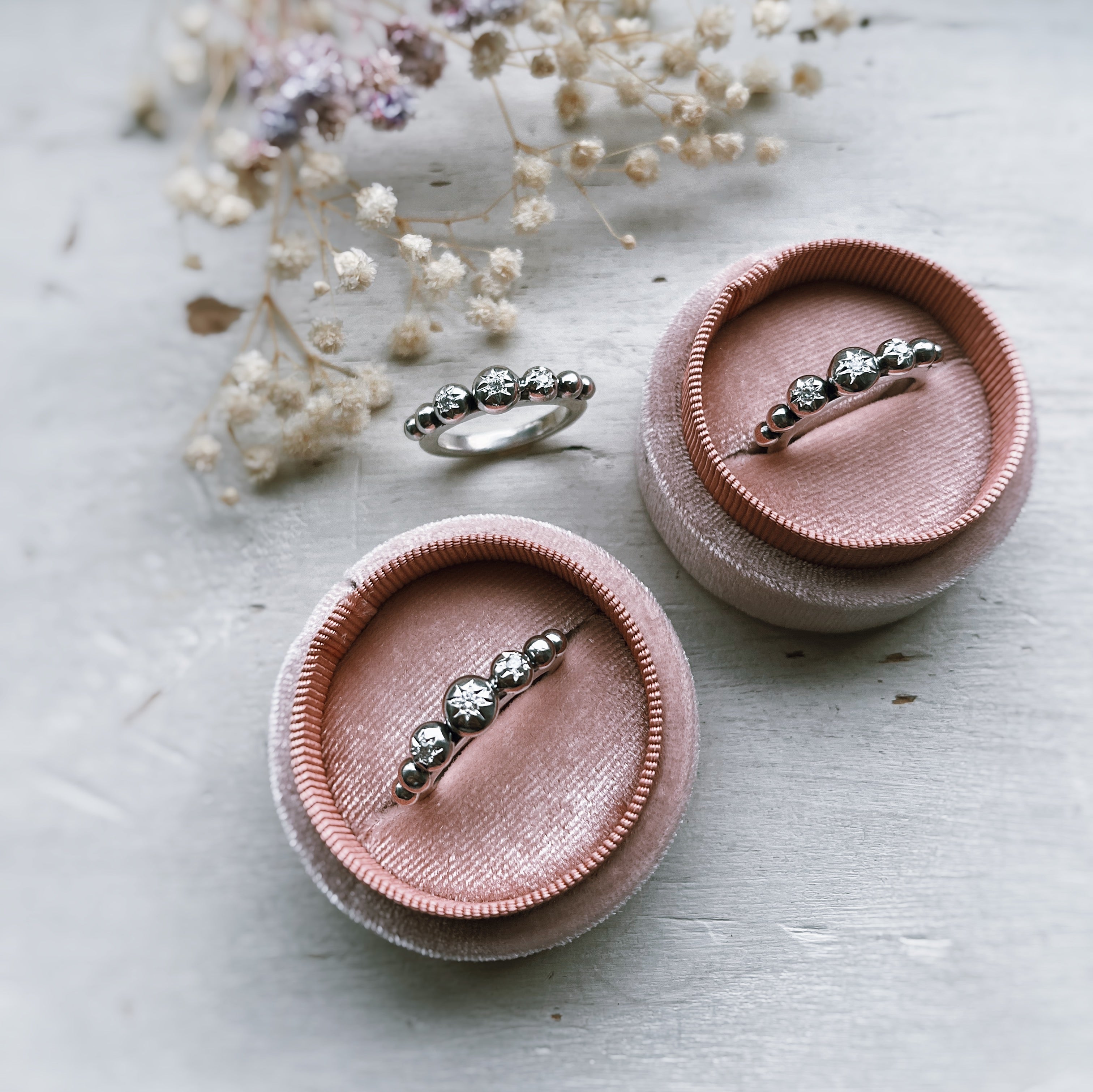 Anillo Flo BIG Silver Diamantes