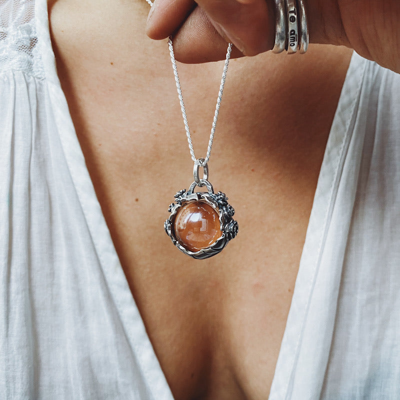 Colgante Halo Persefone Aura Peach Melba