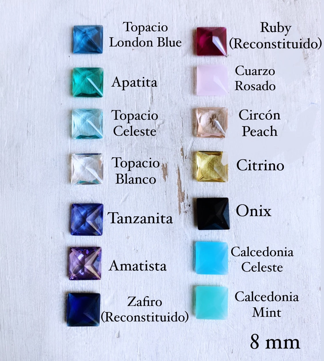 Anillo Elisa Lunar Rombo 8 mm + piedra a elección