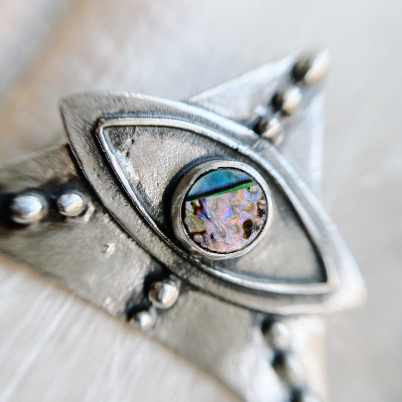 Colgante Triangulo Ojo Psicodelic Abalone