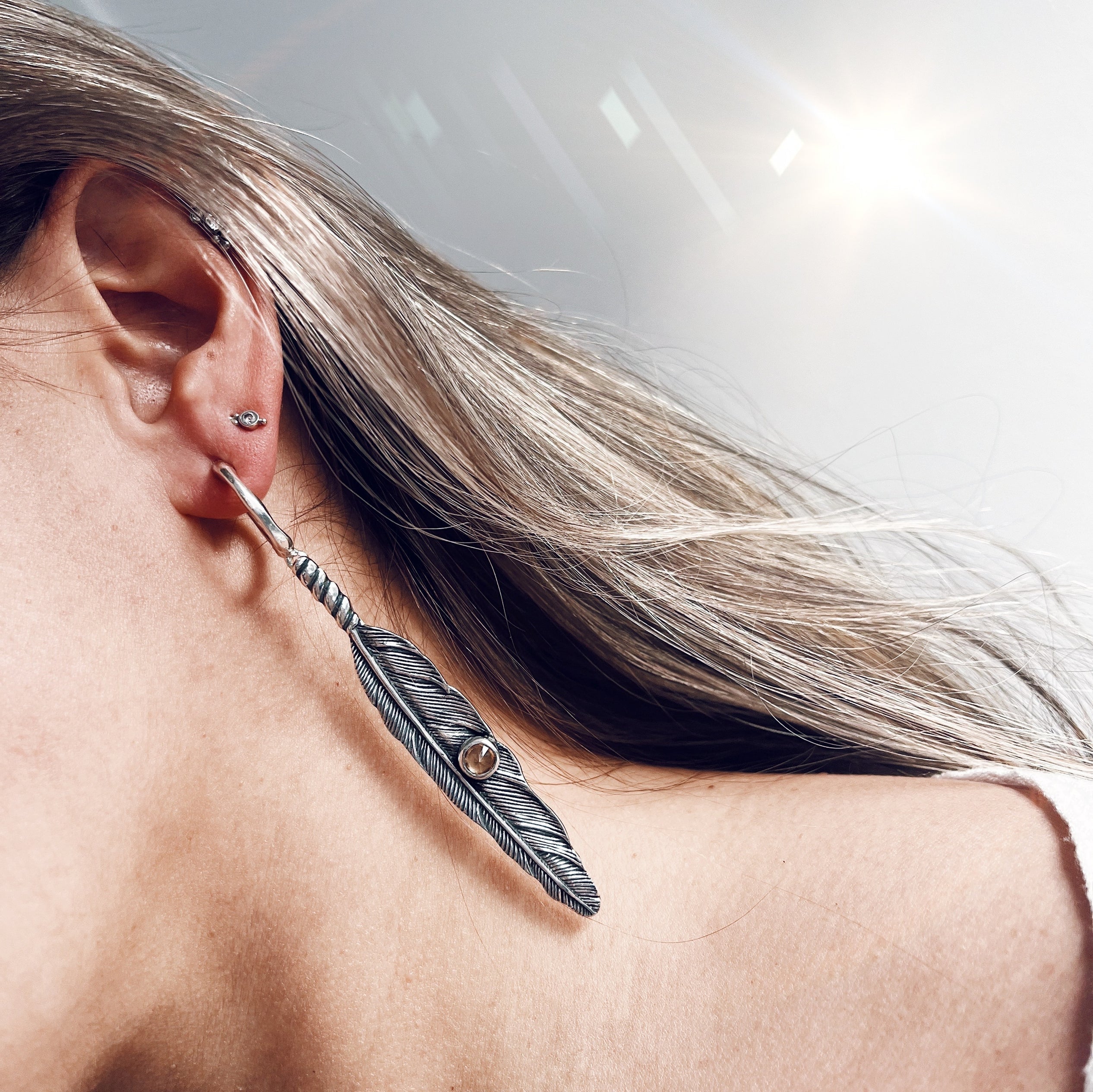 Aros Pluma War Eagle / varias piedras