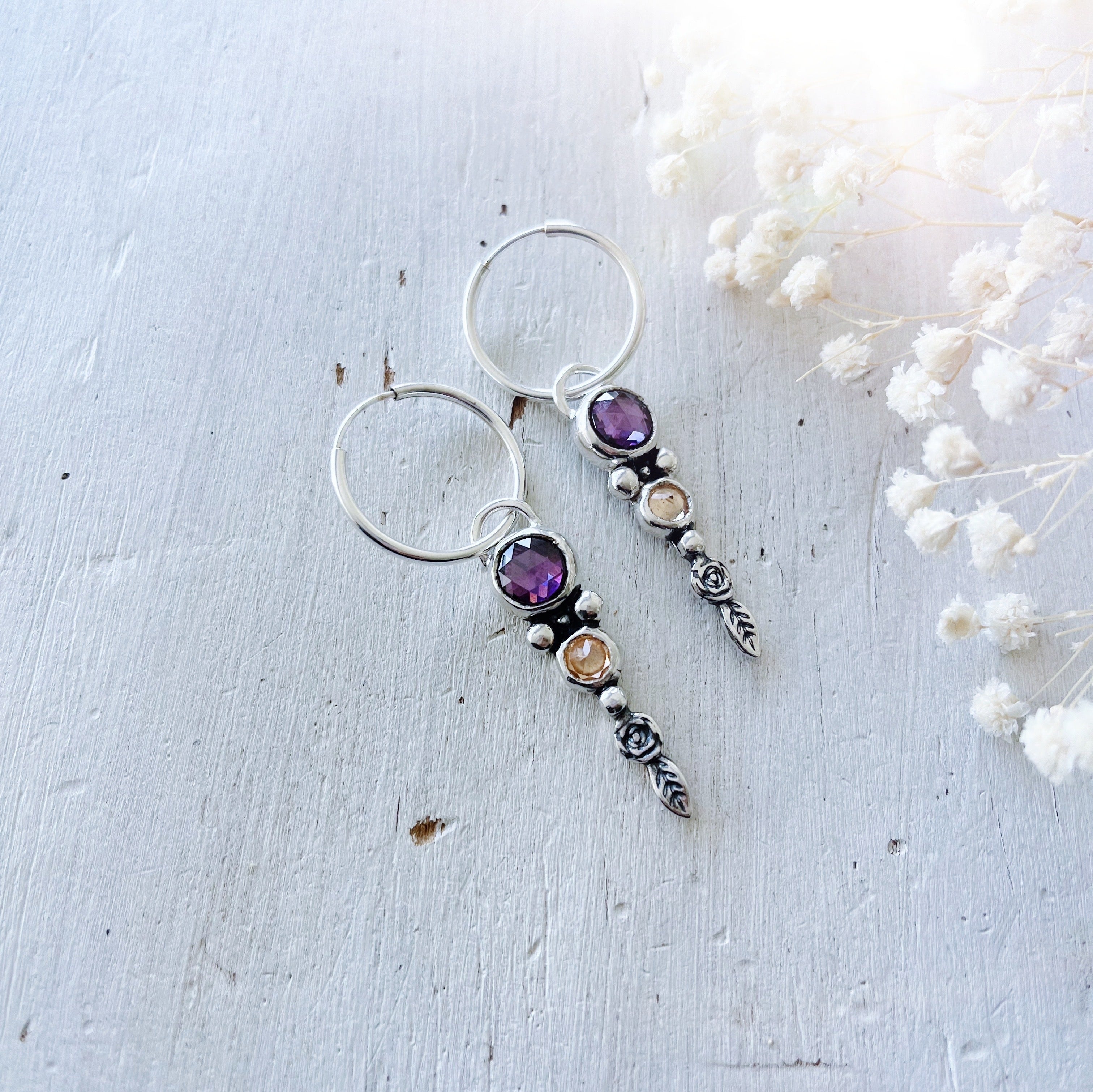 Aros Rosa Trepadora / varias piedras