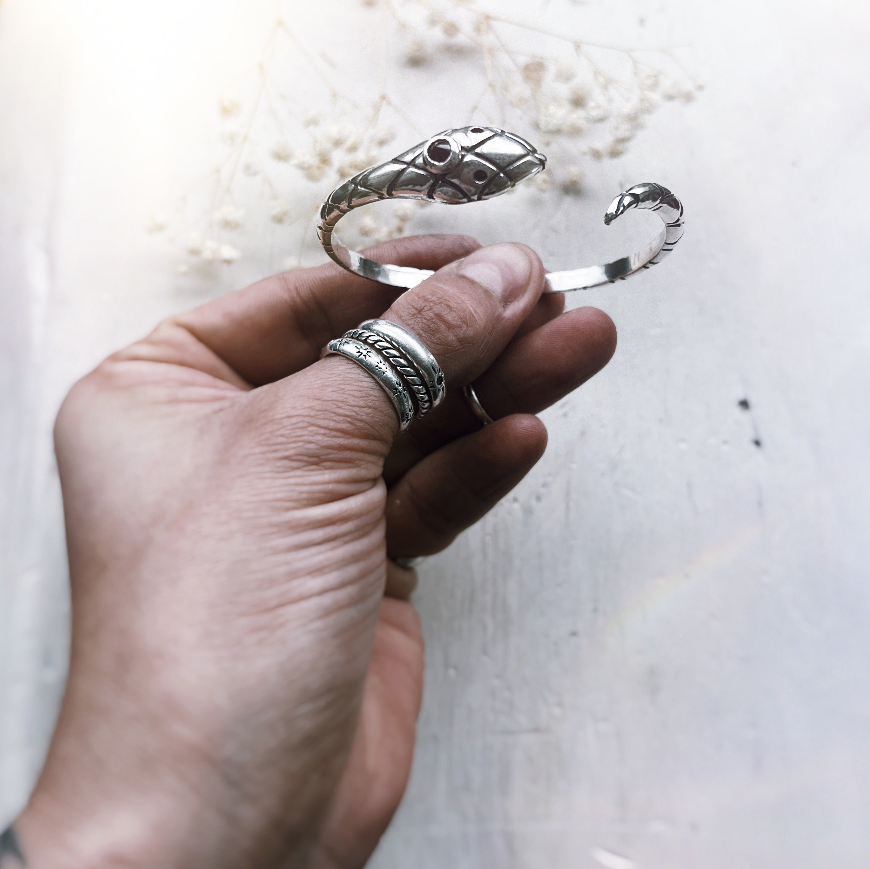 Esclava Serpiente Tercer ojo / distintas piedras - PREVENTA