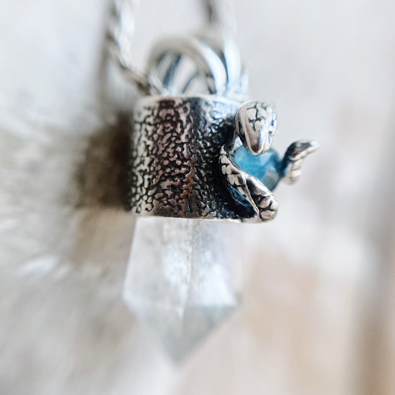 Colgante Mini Cuarzo Serpiquartz y Fluorita