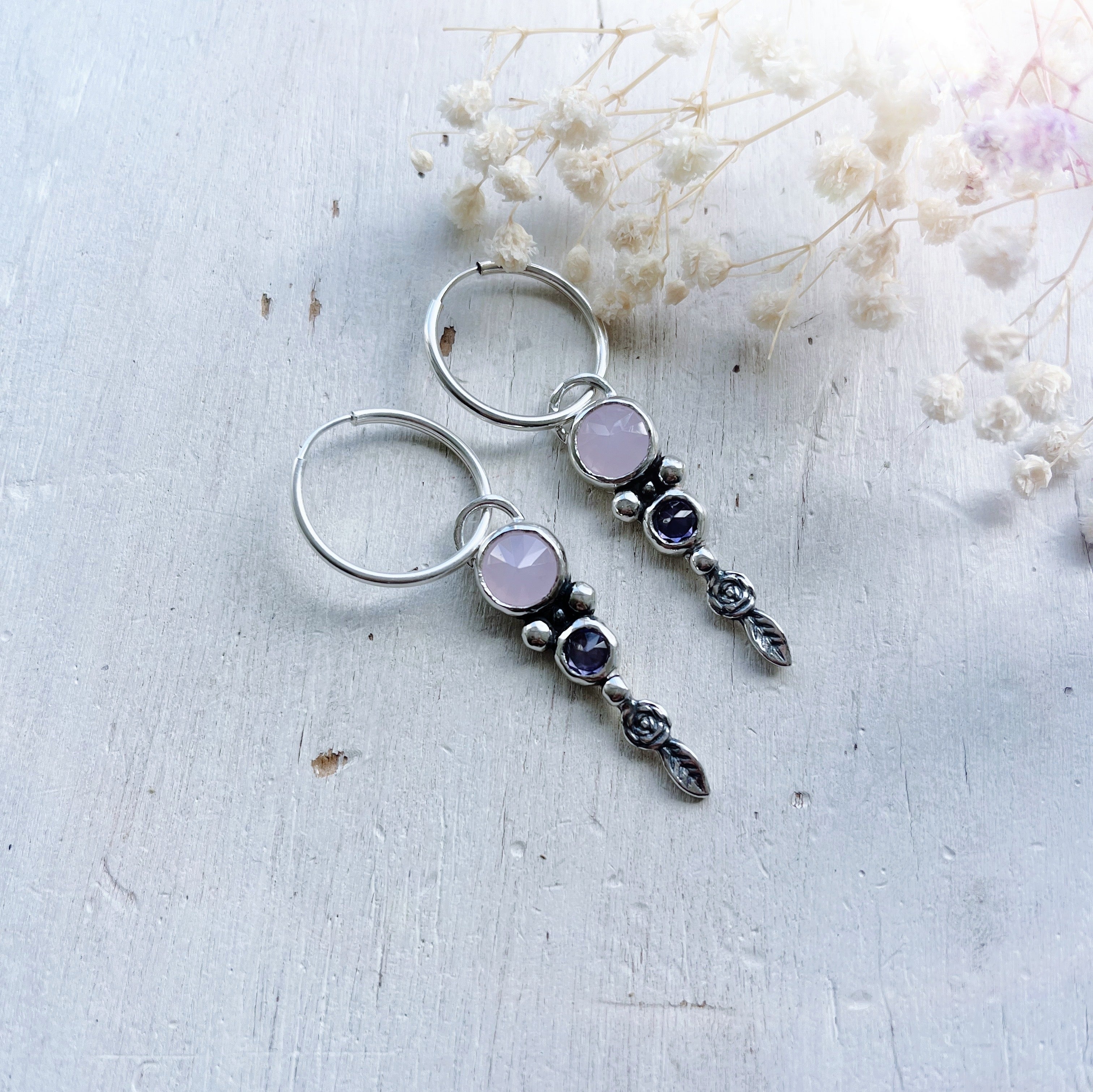 Aros Rosa Trepadora / varias piedras