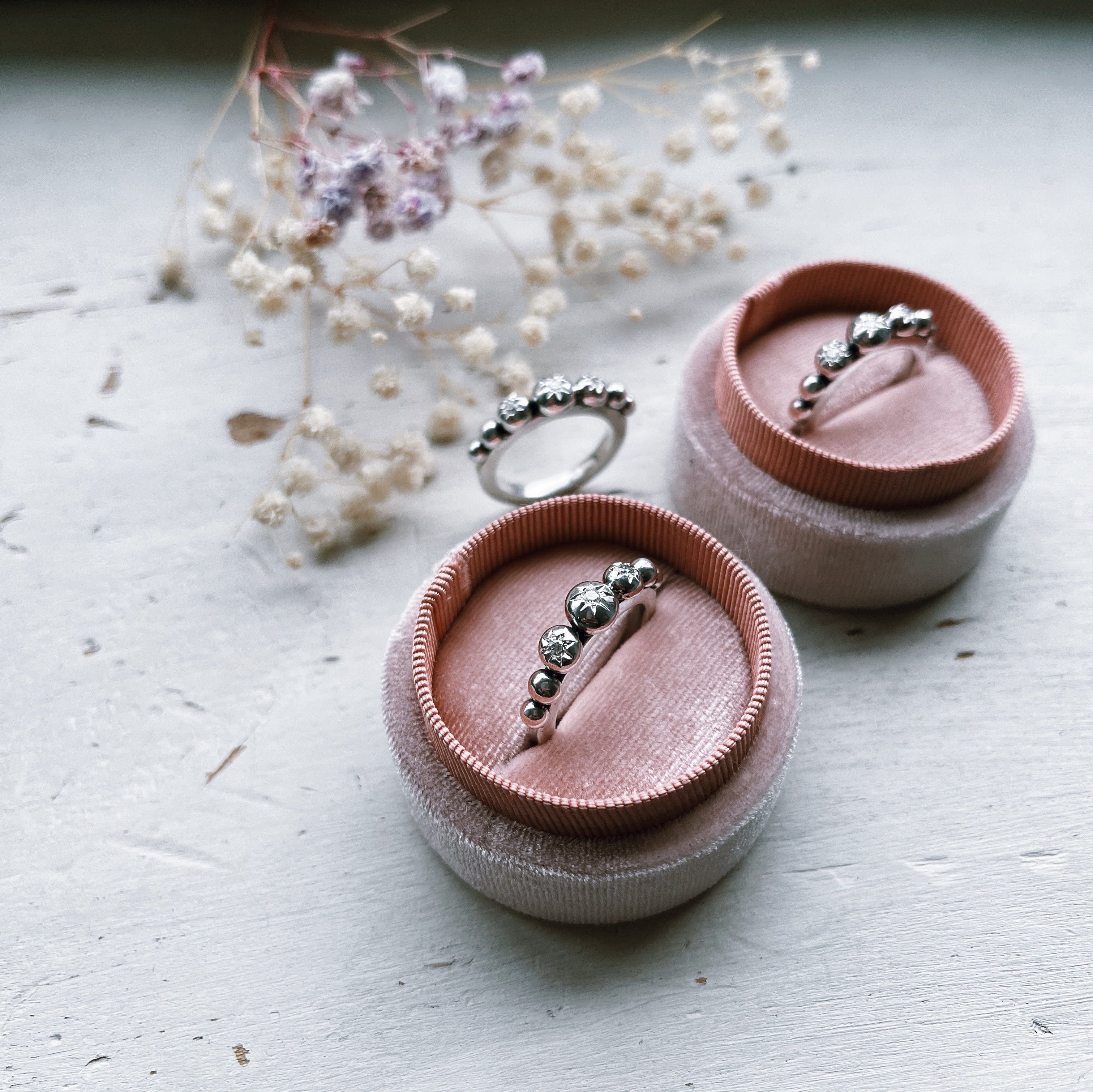 Anillo Flo BIG Silver Diamantes