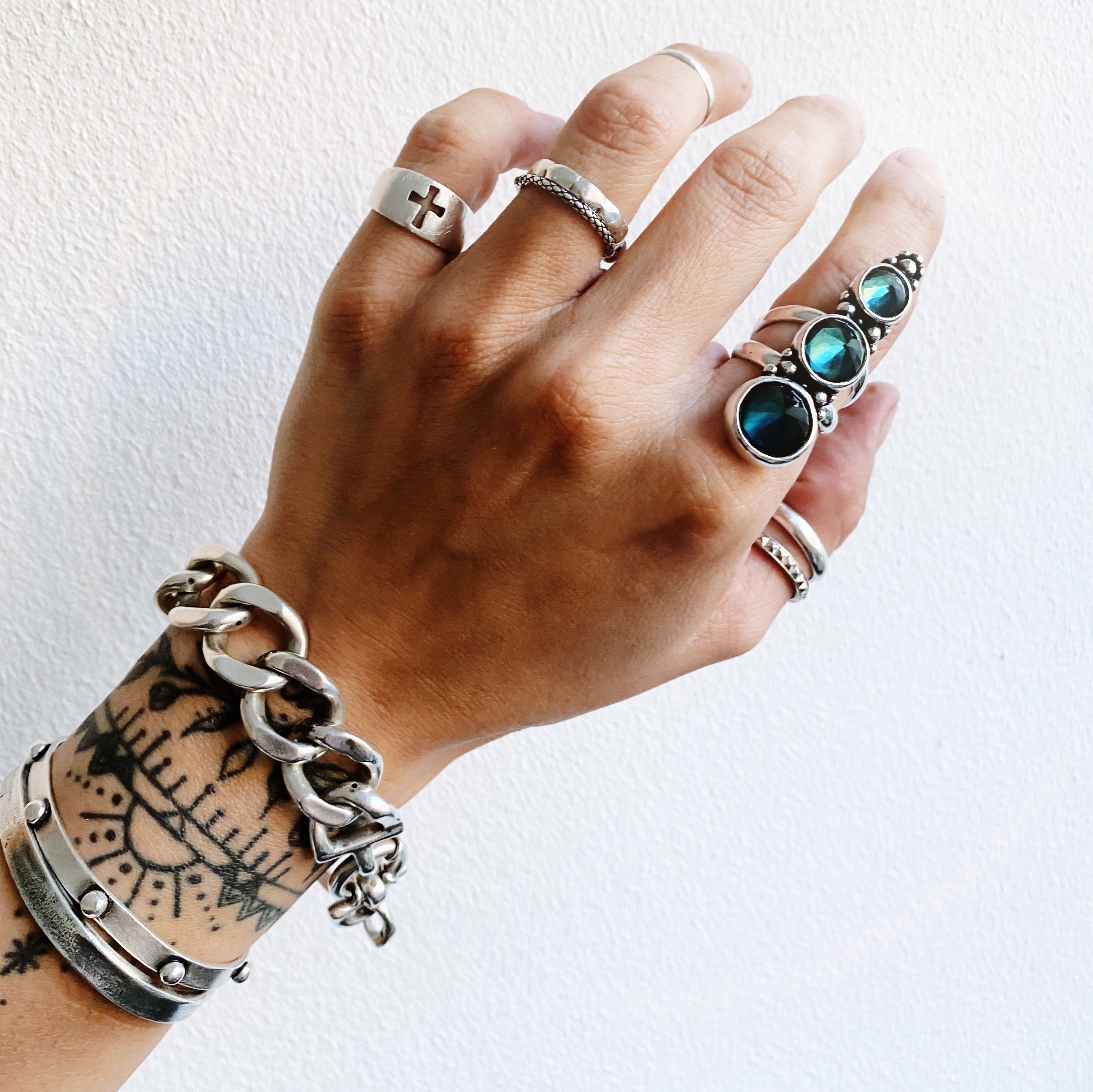 Anillo Degrade Topacio London Blue Spike