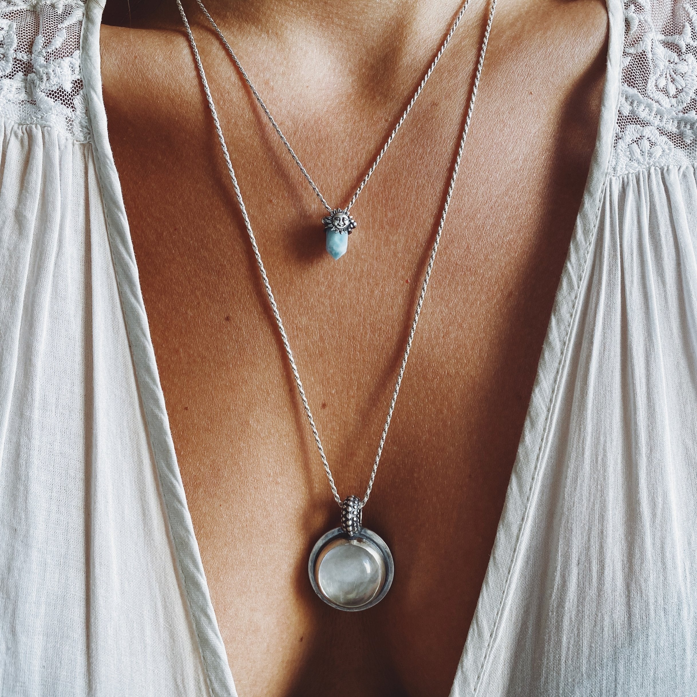 Colgante Mini Punta Solei + Eleccion de Piedra