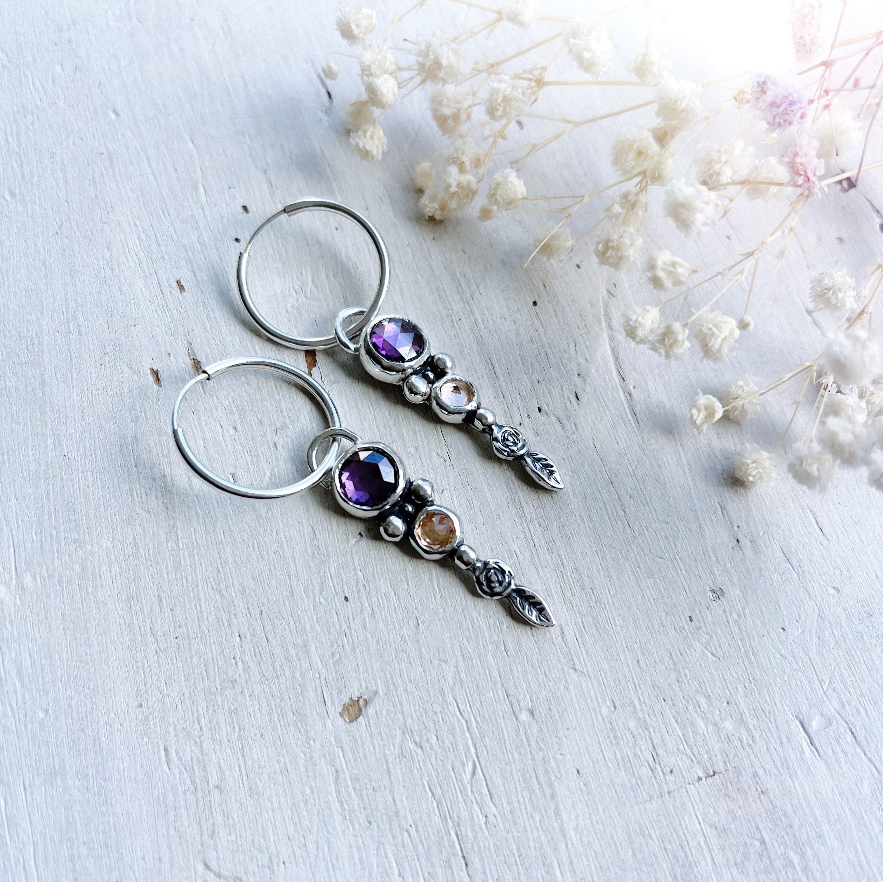 Aros Rosa Trepadora / varias piedras