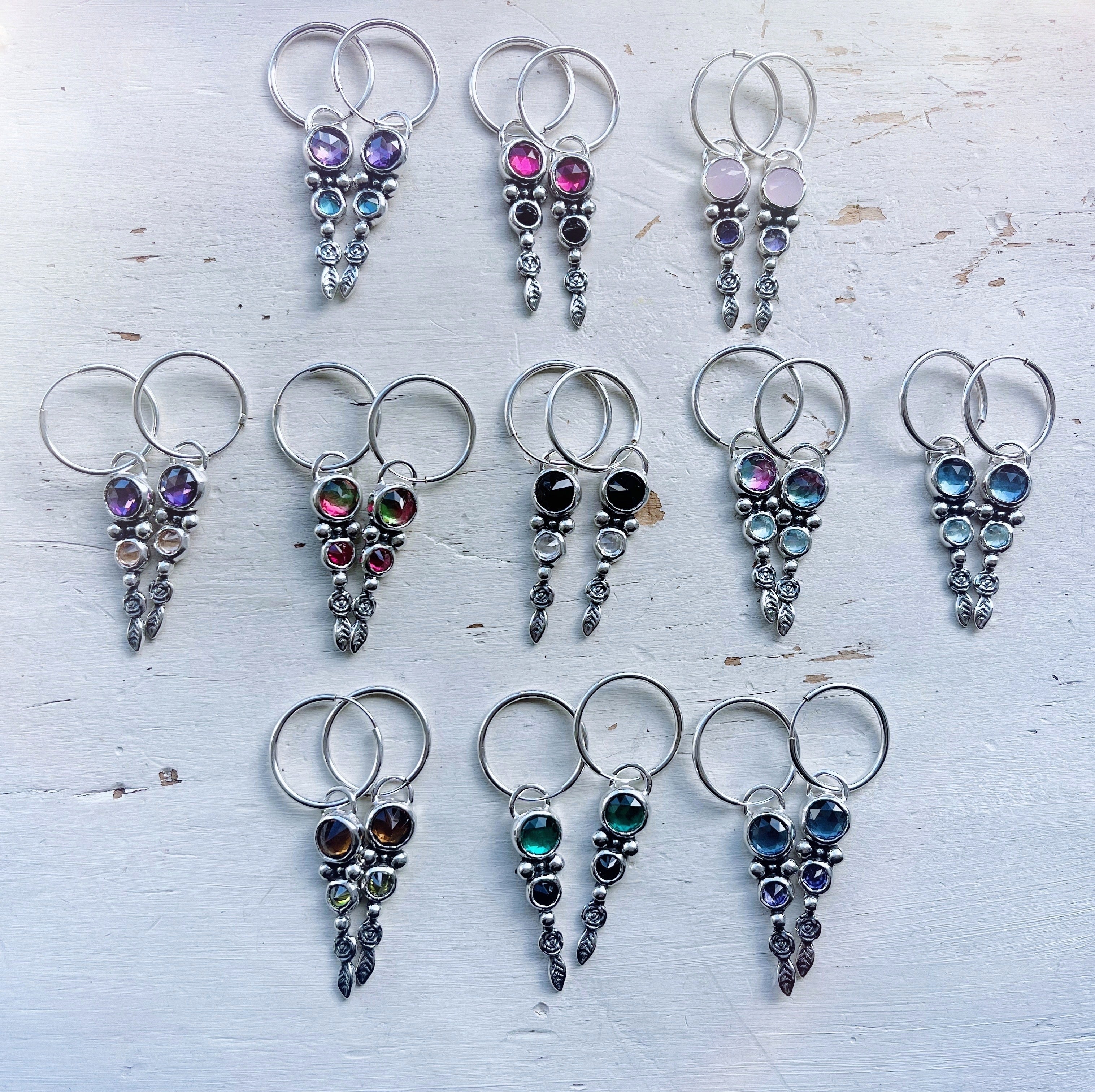 Aros Rosa Trepadora / varias piedras