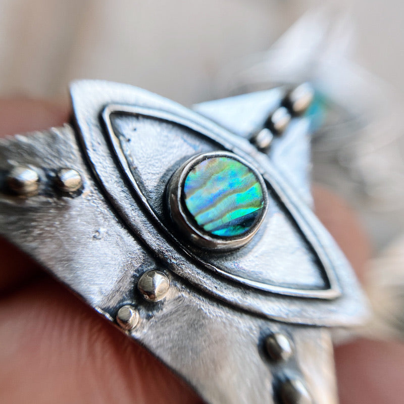 Colgante Triangulo Ojo Psicodelic Abalone