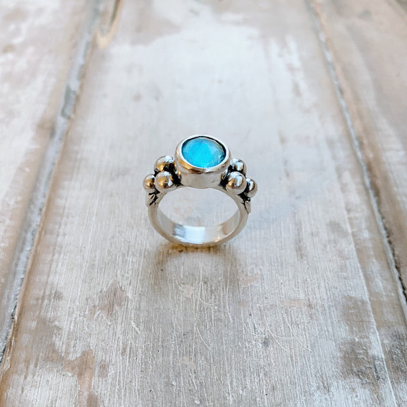 Anillo Elisa Simple - Topacio Celeste