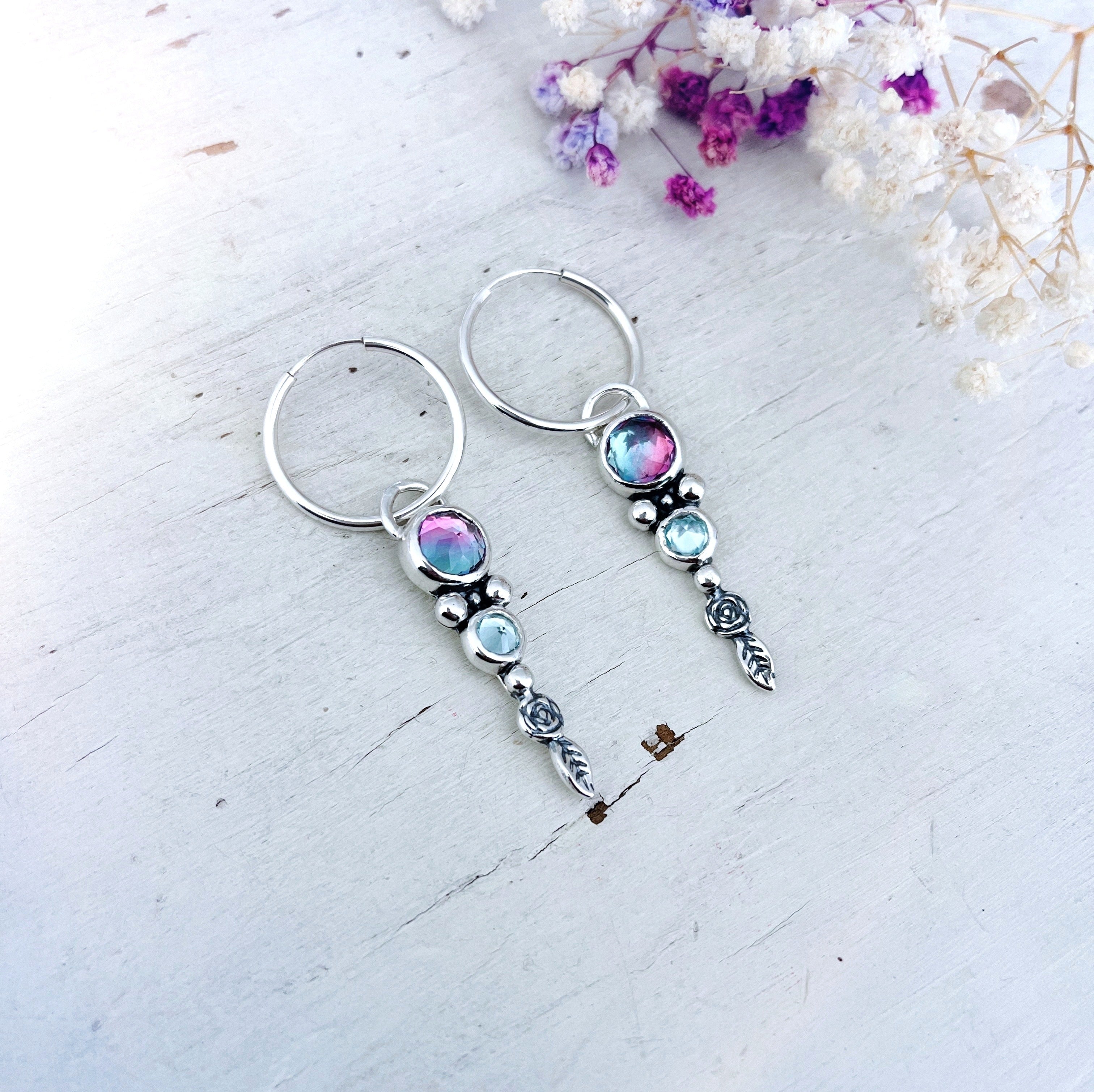 Aros Rosa Trepadora / varias piedras