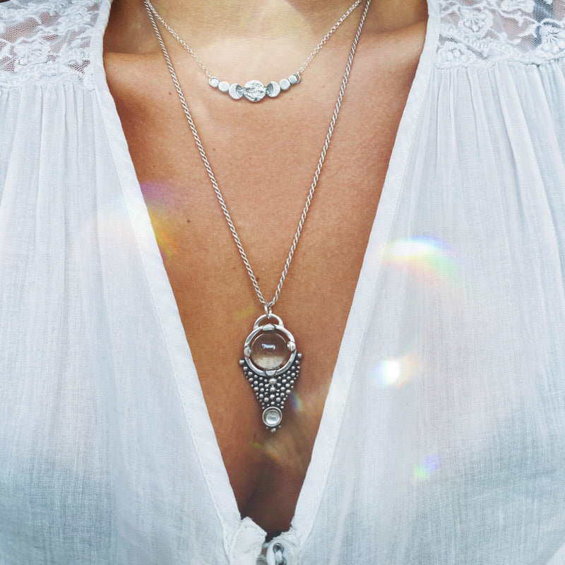 Colgante Halo Levitador Aura y Cuarzo