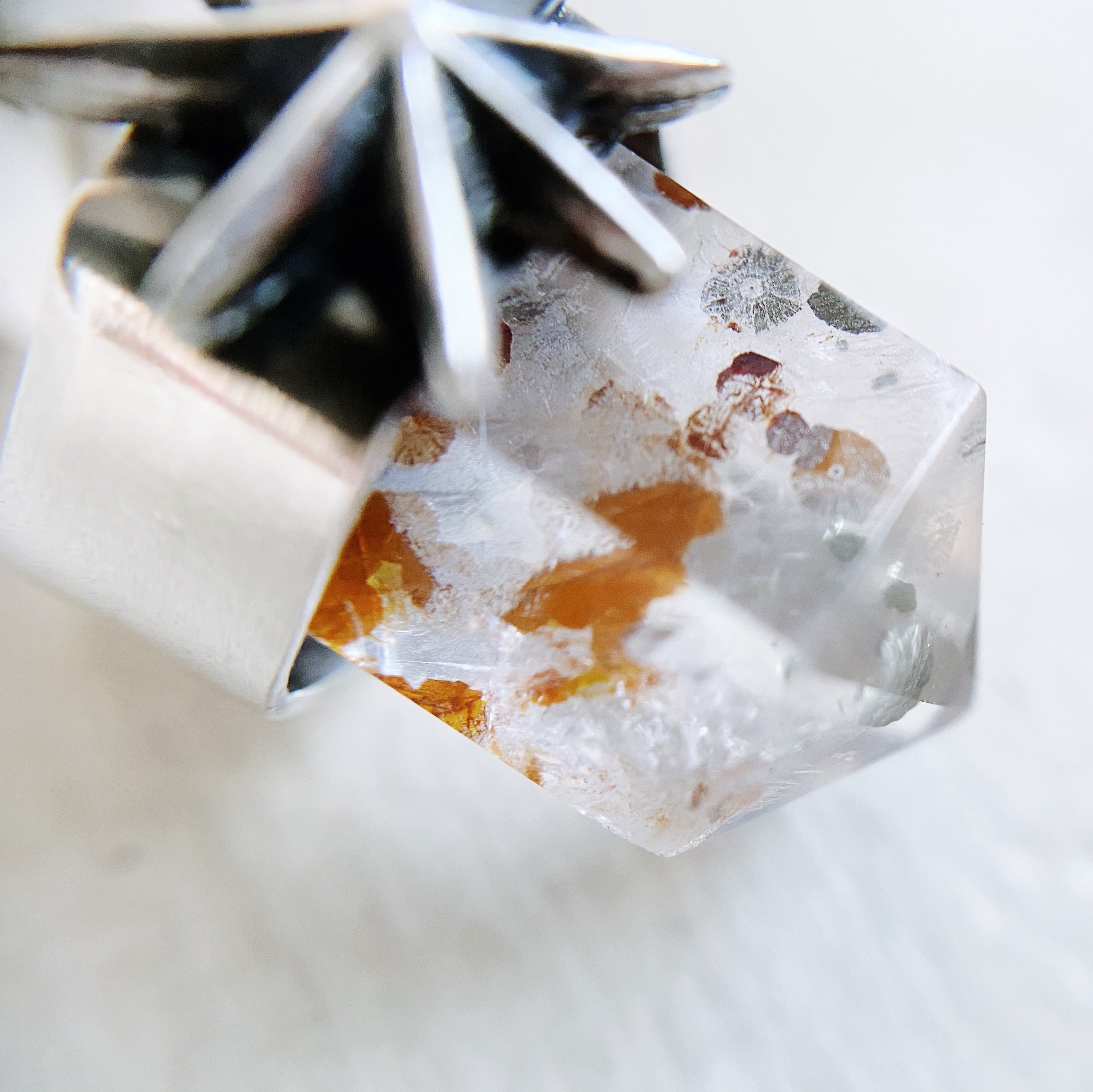 Colgante Punta Lucero Cuarzo Pirita + Hematoide