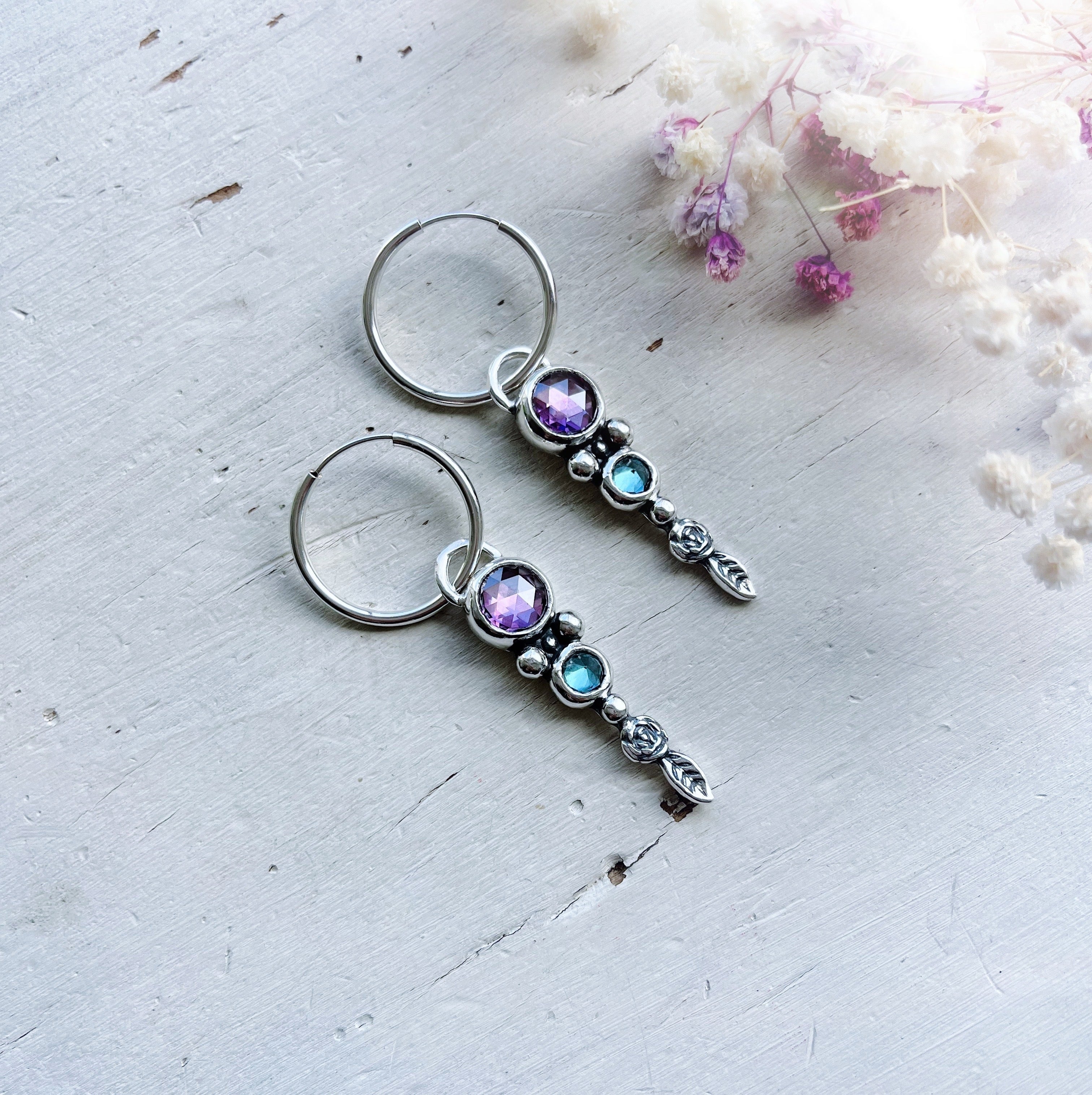 Aros Rosa Trepadora / varias piedras