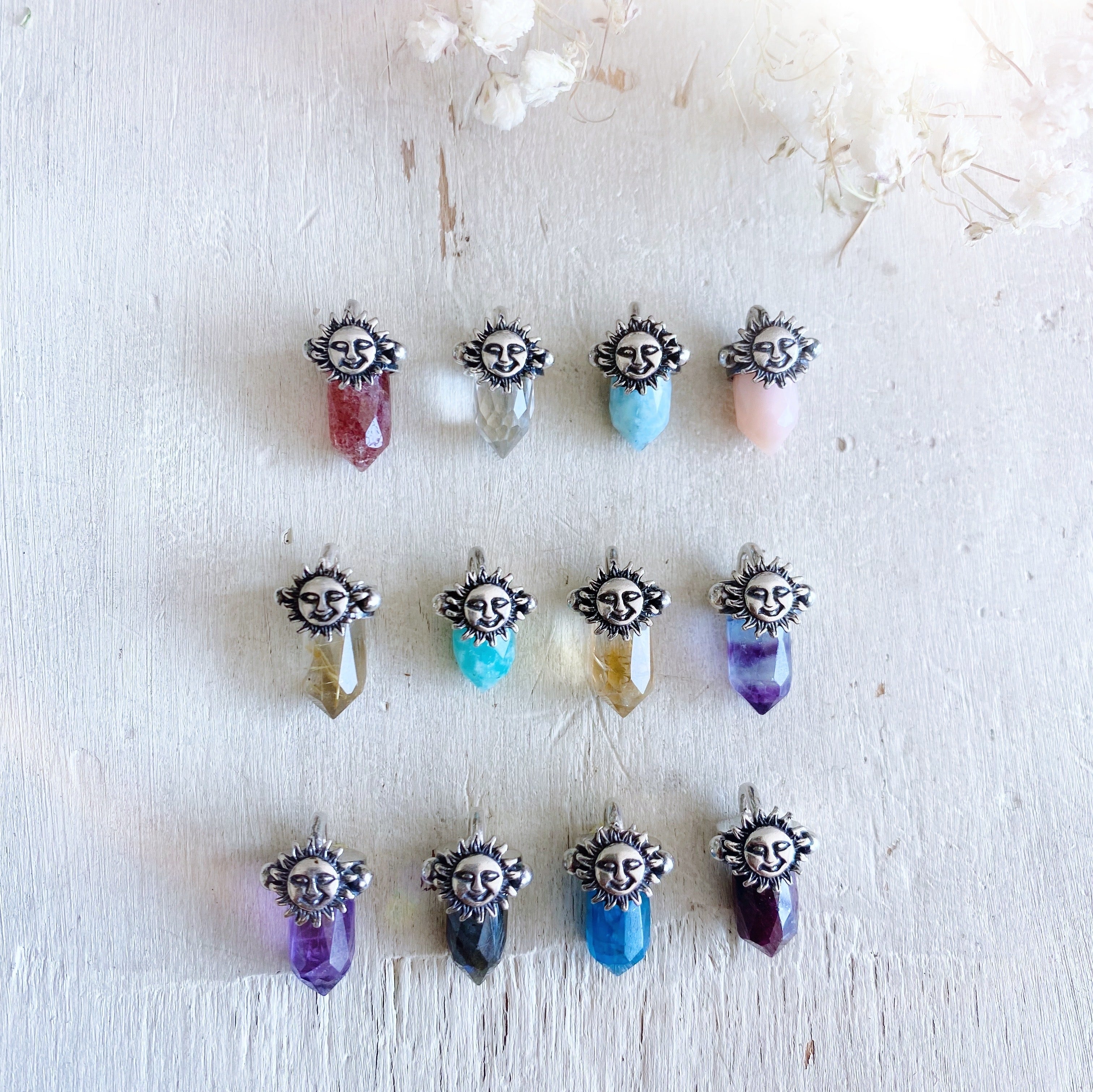 Colgante Mini Punta Solei + Eleccion de Piedra