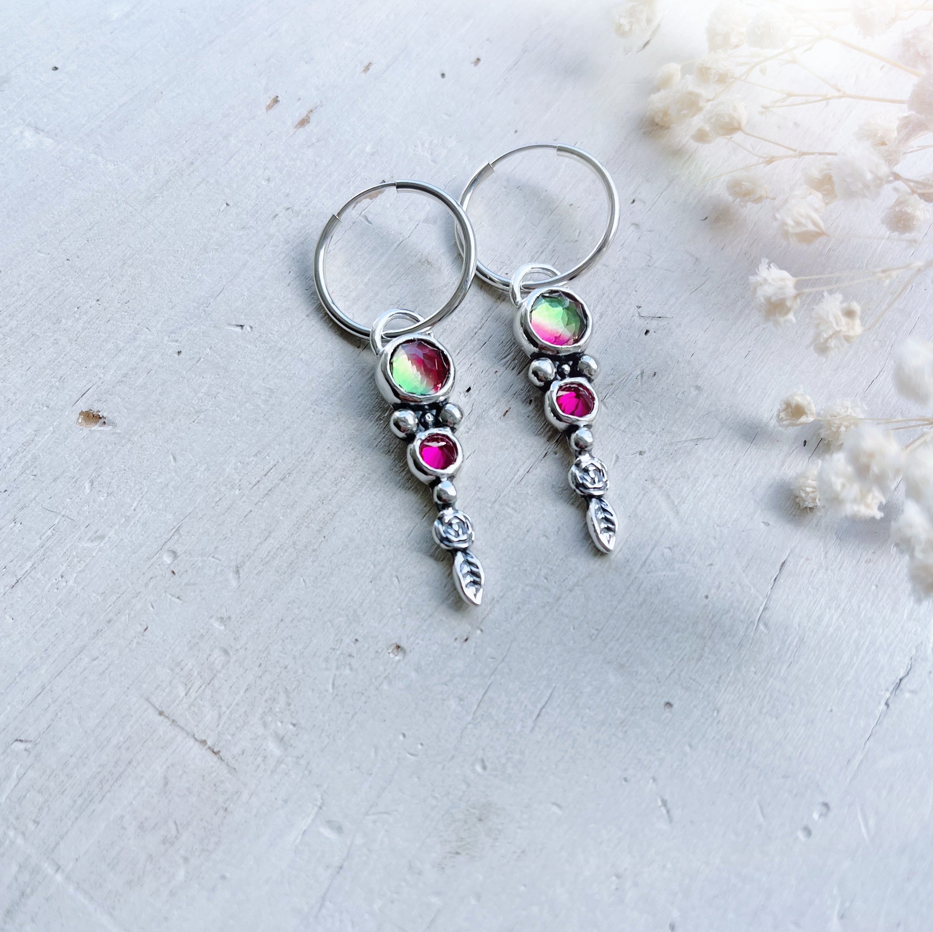 Aros Rosa Trepadora / varias piedras