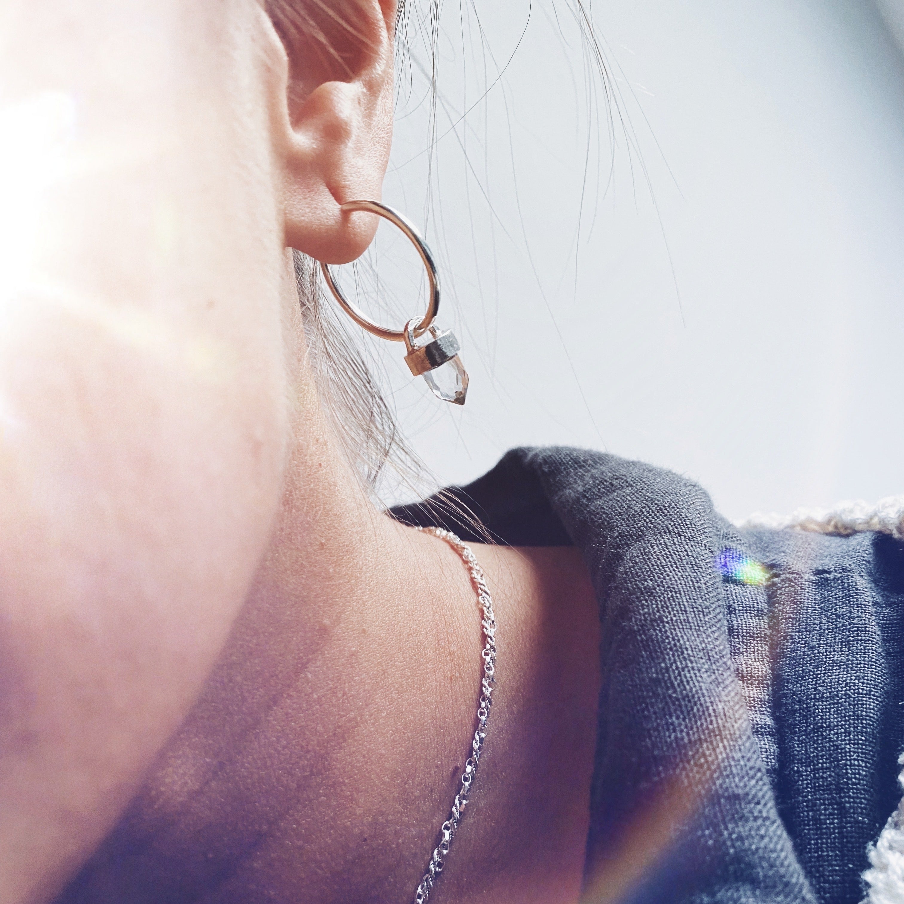 Aros Argolla Mini Puntas. + Piedra a eleccion