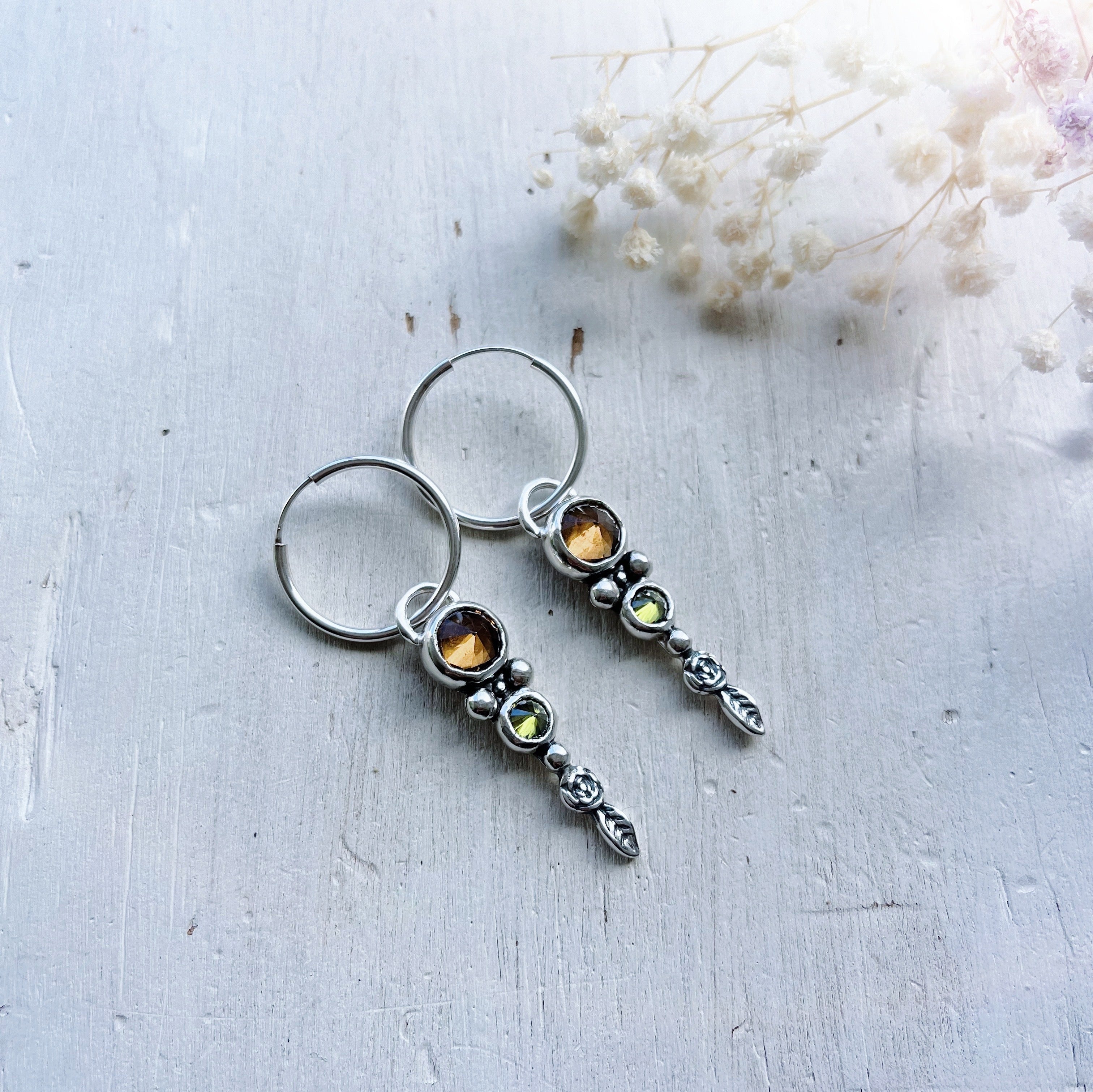 Aros Rosa Trepadora / varias piedras