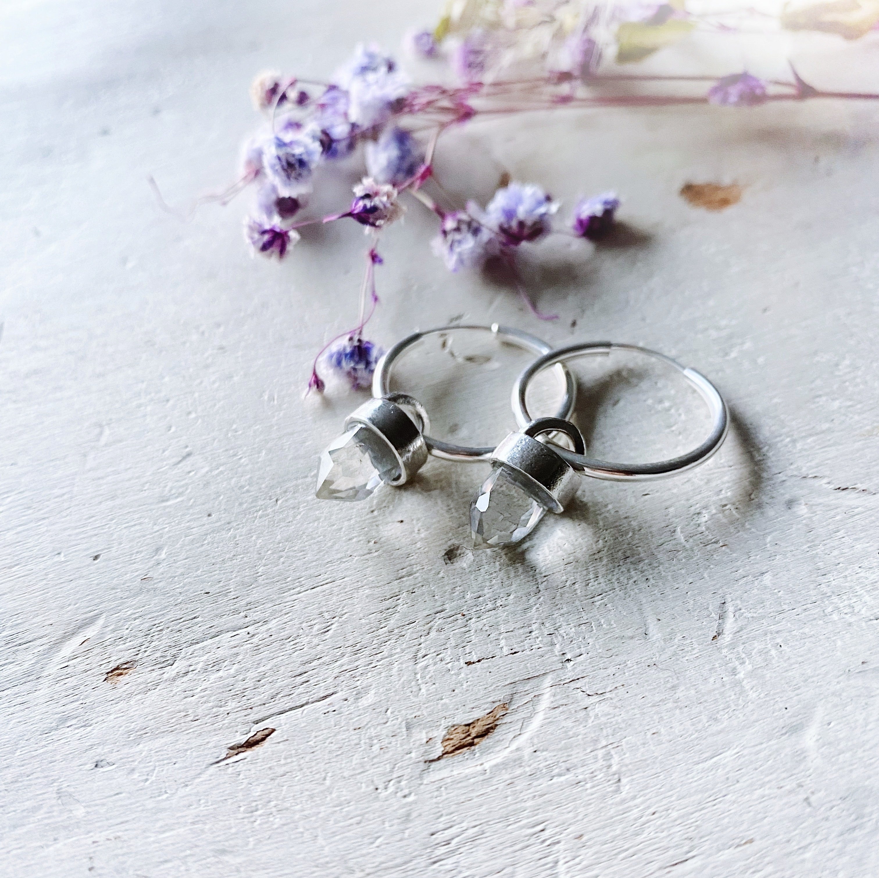 Aros Argolla Mini Puntas. + Piedra a eleccion