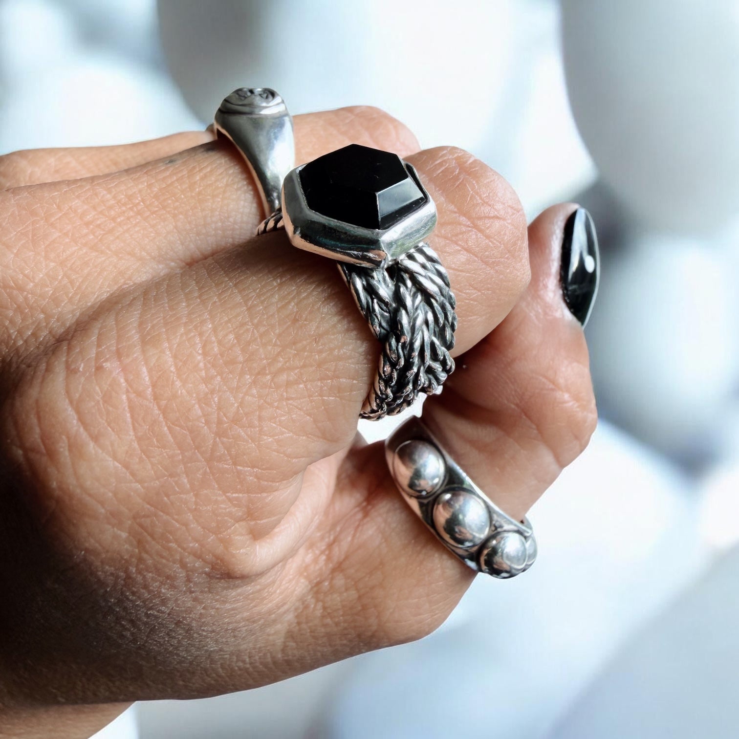 Anillo Tejido Onix