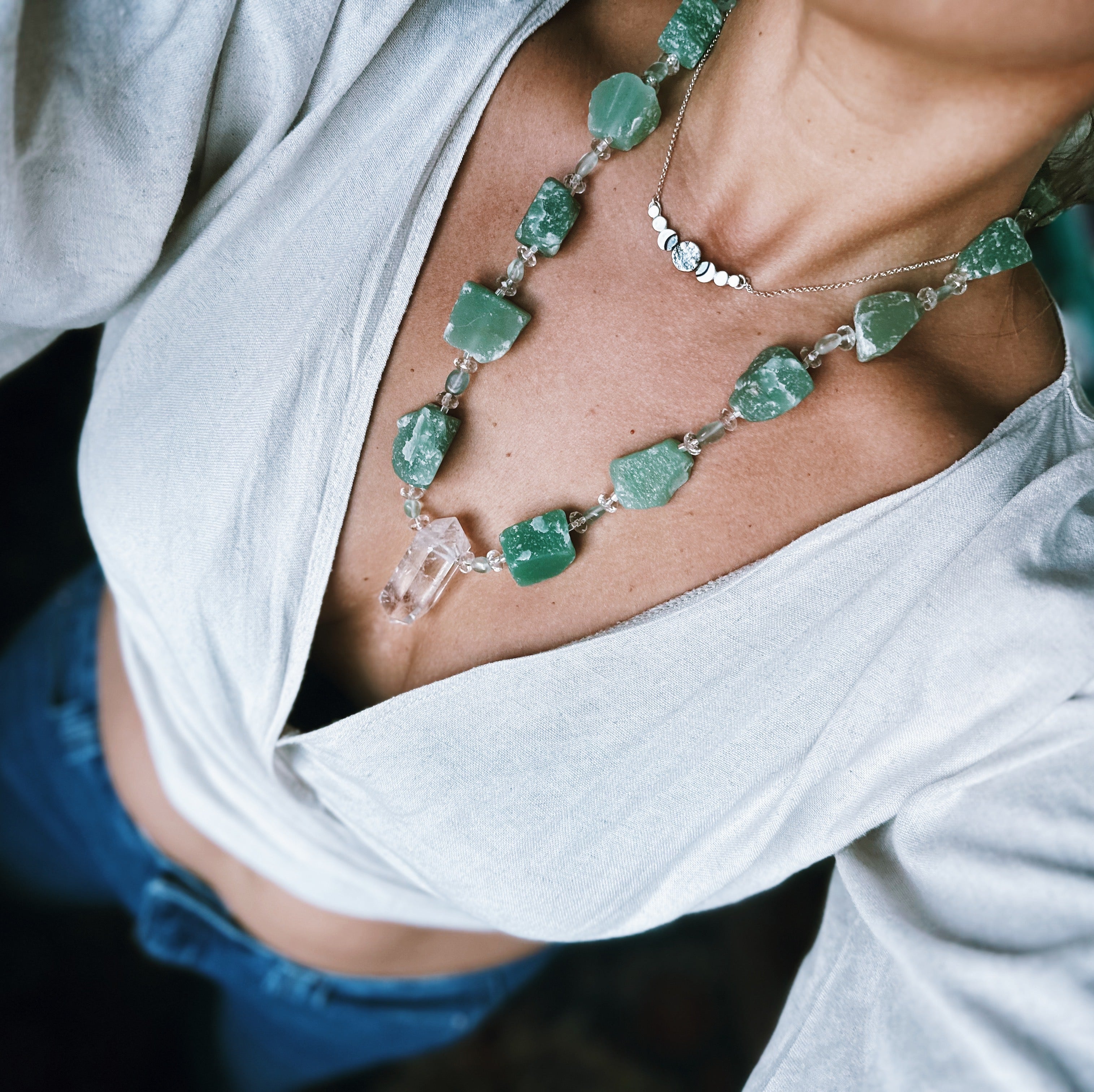 Collar Tibetano - Jade Verde