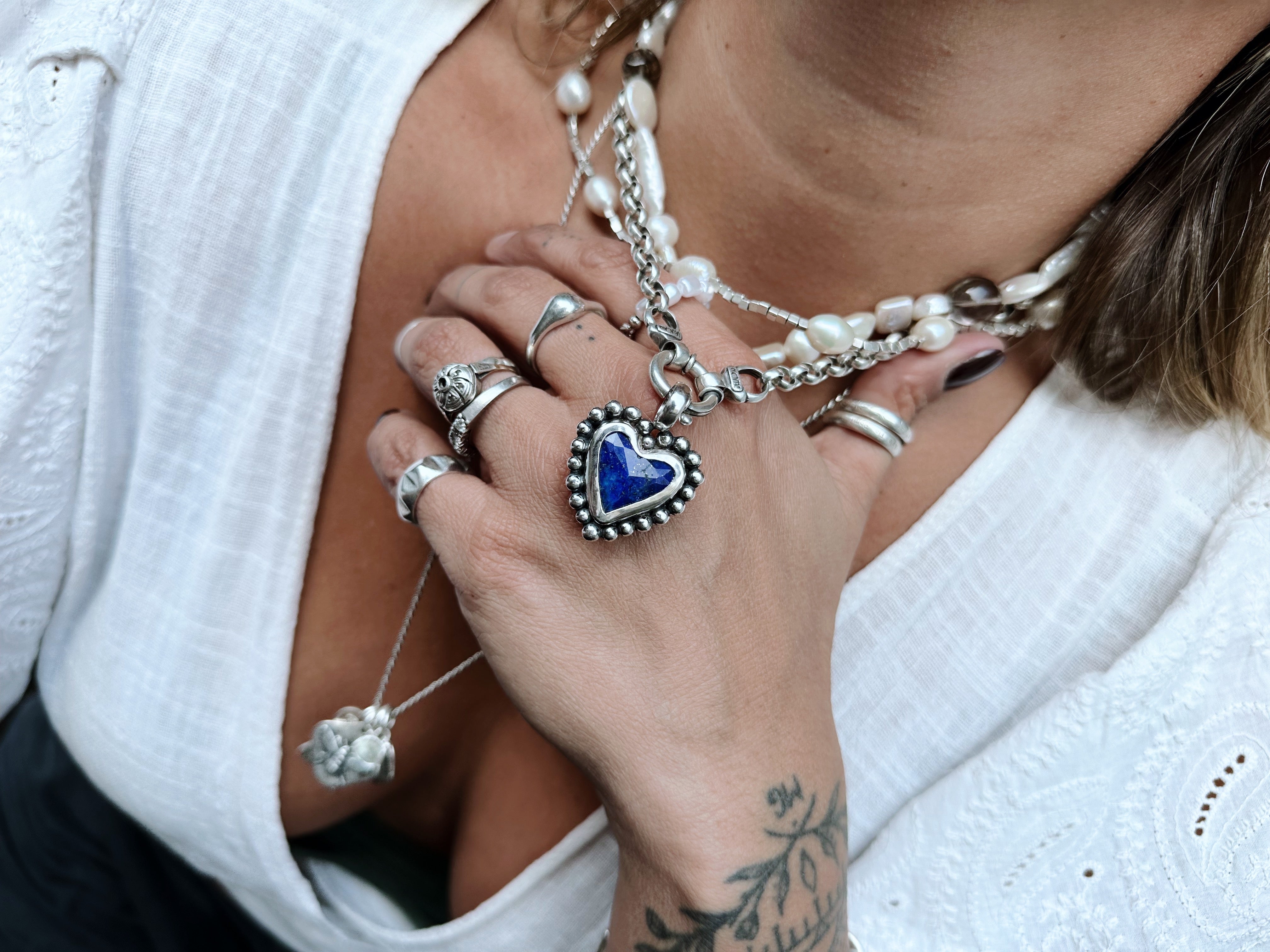 Colgante Gran Corazón Lápiz Lazuli